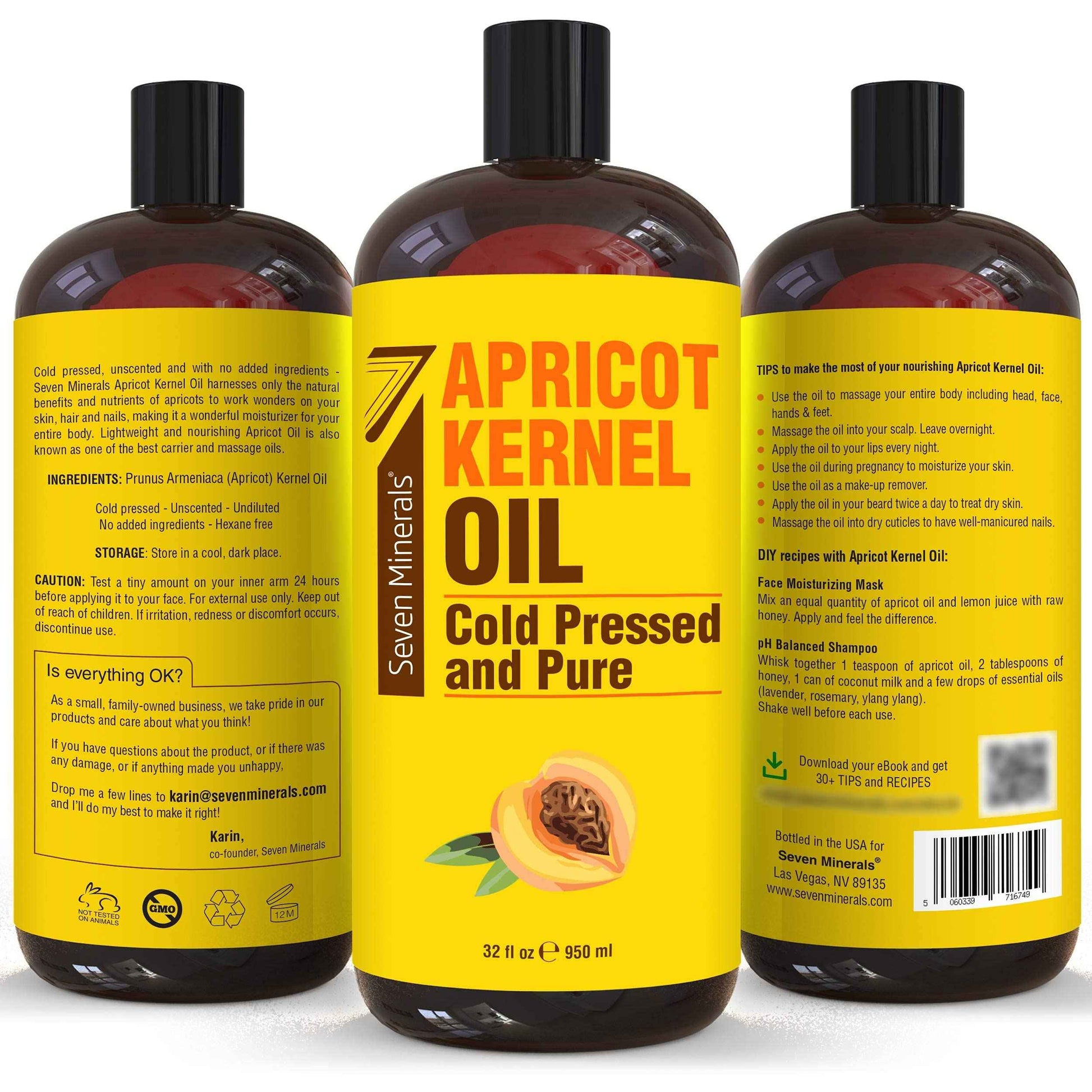 Seven Minerals Pure Sweet Almond Oil & Pure Apricot Kernel Oil