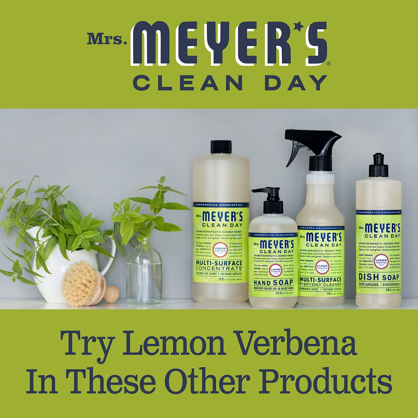 MRS. MEYER'S CLEAN DAY Foaming Hand Soap, Lemon Verbena 10 Fl Oz (Pack of 6)