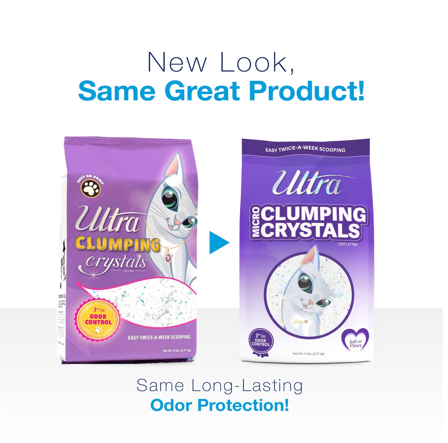 Ultra Clumping Micro Crystals Premium Cat Litter - Dust Free, Soft on Paws, Fragrance Free - 15 Lbs. Total (3pk of 5 Lbs.)