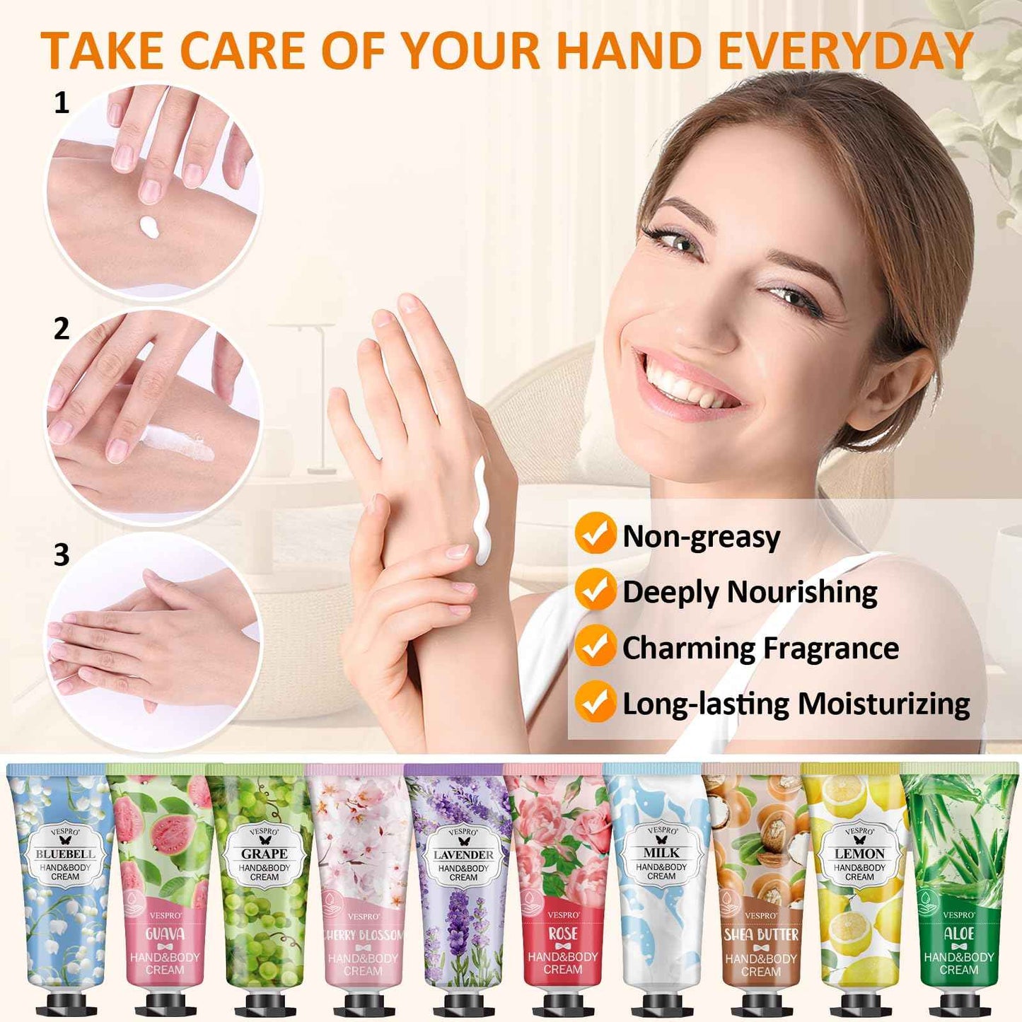 VESPRO 126 Pack Hand Cream Set, Stocking Stuffers for Women, Bulk Hand Lotion Travel Size for Dry Cracked Hands, Mini Hand Lotion for Christmas Gifts, Bridesmaid Gifts, Employee Appreciation Gifts