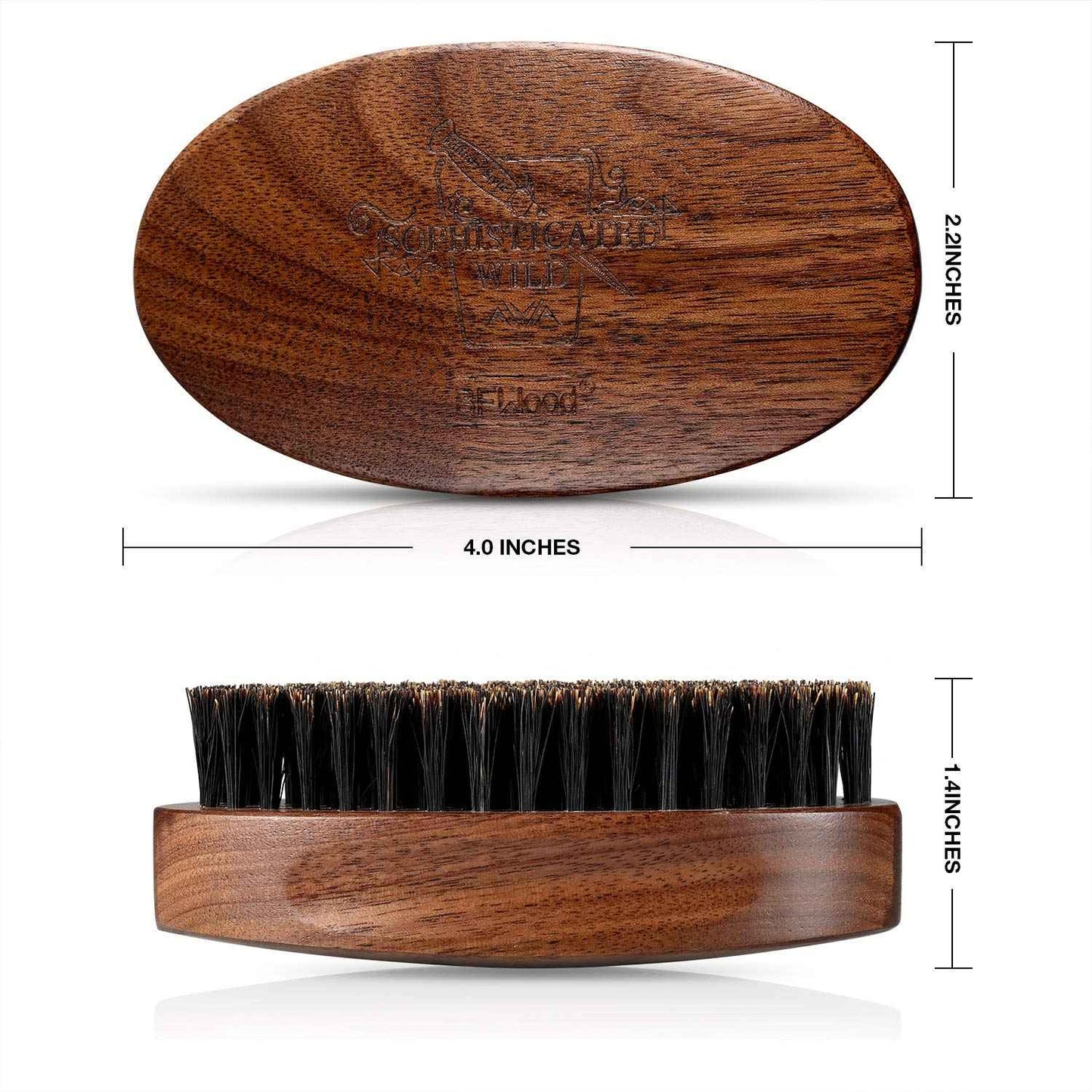 BFWood Boar Bristle Beard Brush for Men - Black Walnut Wood
