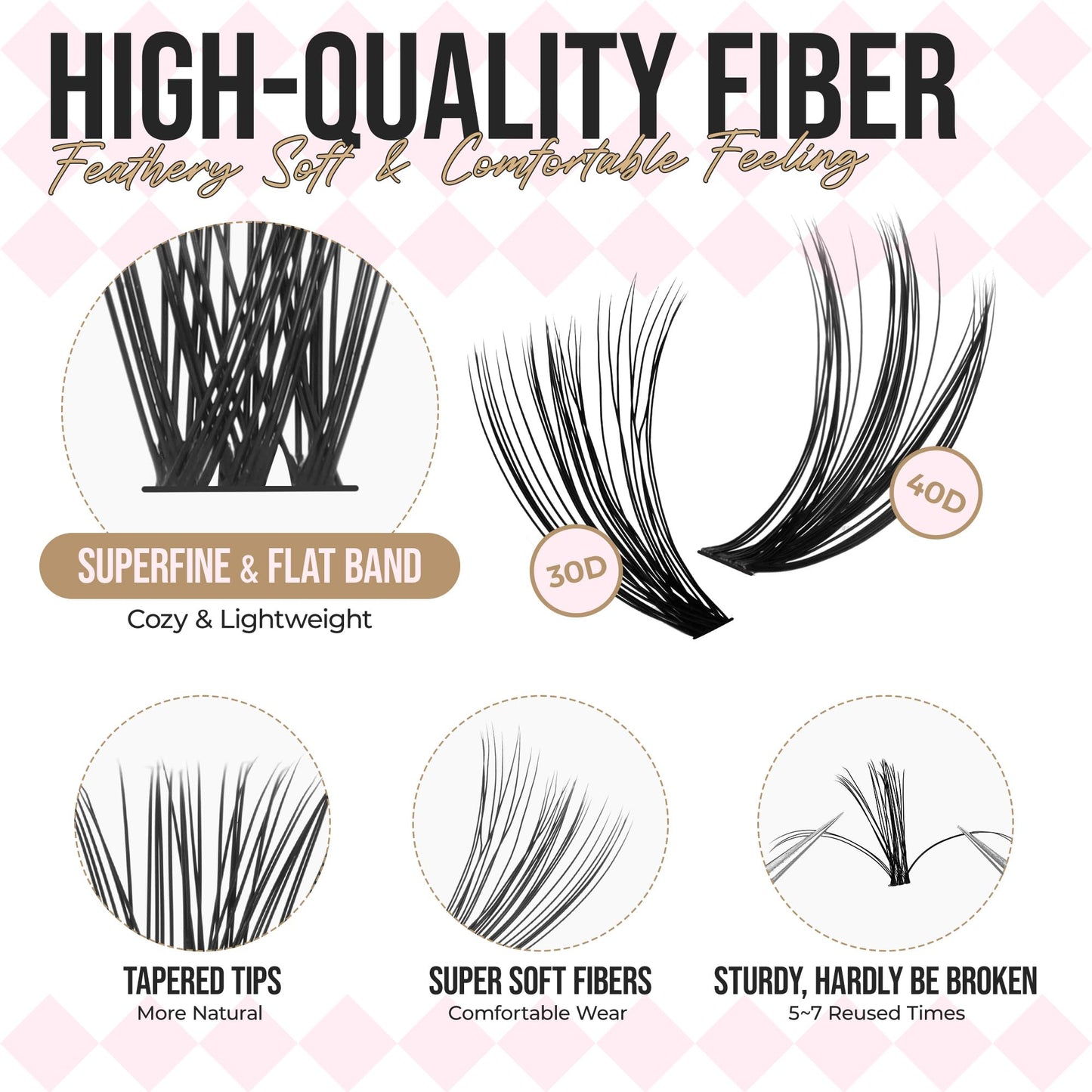 LASHVIEW Lash-Extension-Clusters 168pcs D+ Curl Lash Clusters Natural Look Cluster Lashes Extensions Super Thin Band & Soft Lashes Reusable 9-16mm MIX (30D&40D)