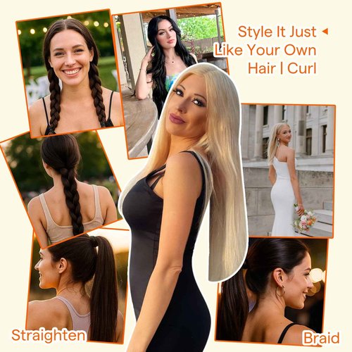 Full Shine Hair Extensions Sew In Remy Straight Hair Weft Extensions Color Medium Broen Highlight Honey Blonde Weft Hair Extensions Human Hair Sew In Extensions 12 Inch 80G