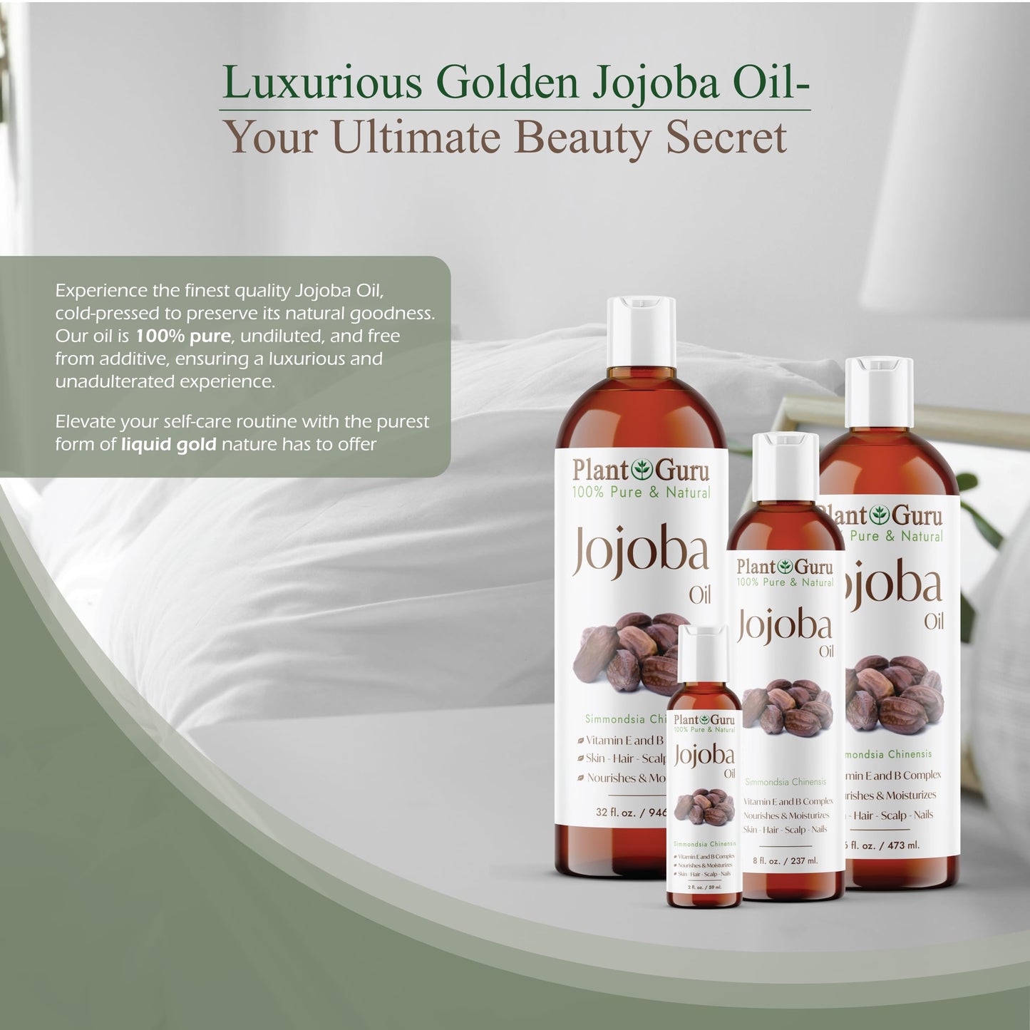 Jojoba Oil 4 fl. oz. Cold Pressed Unrefined - 100% Pure Natural Moisturizer For Skin, Body, Face And Hair Growth. Deeply Hydrating Carrier Oil For DIY Soap Making and Massage