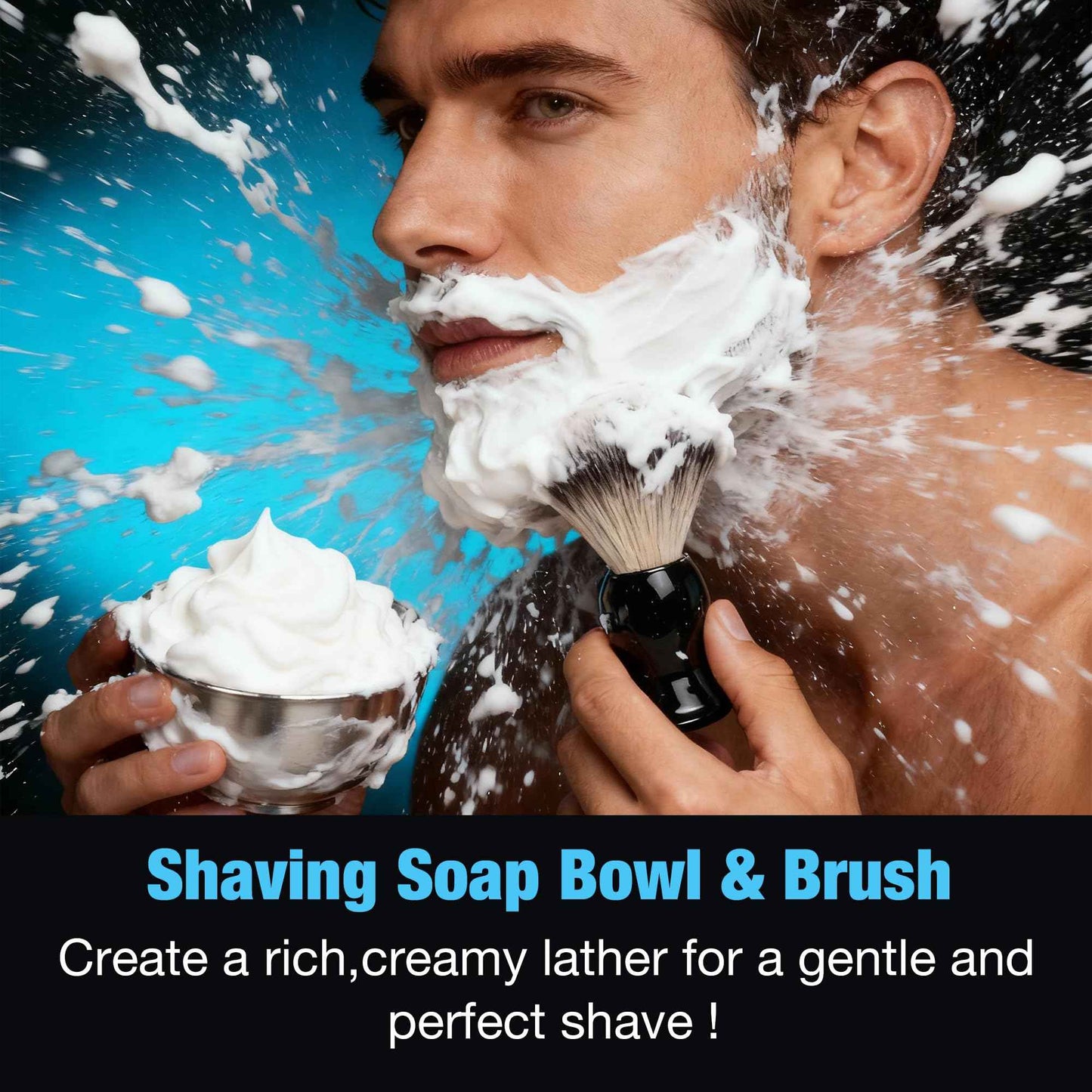 Shaving Kit for Men,Natural Cologne Shaving Cream,Balm,Shaving Soap Bowl,Razor,Tumbler Cup,Mens Grooming & Care Kit Christmas Gifts for Men Dad Him Boyfriend Stocking Stuffers Secret Santa Gift Set