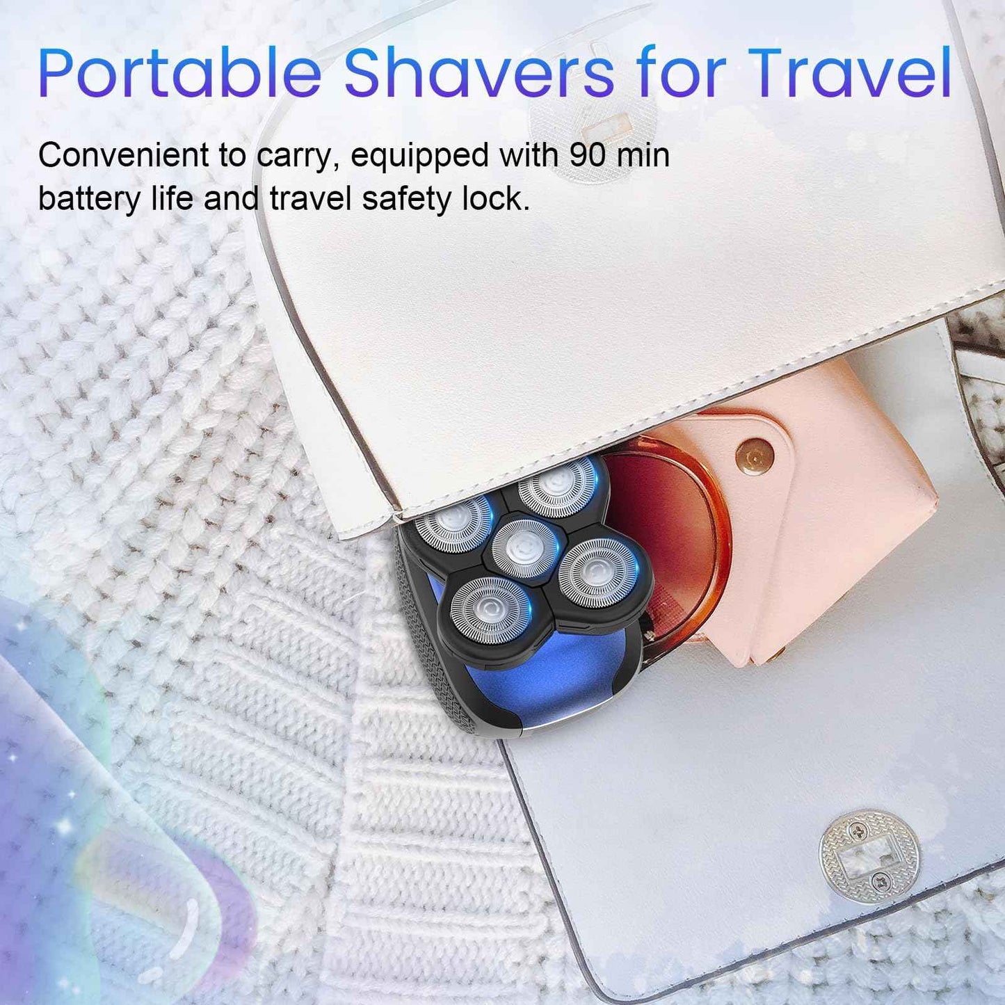 Electric Shaver for Women, 5 in 1 Electric Razors for Women, Ladies Head Shaver for Woman Pubic Hair, Portable Rechargeable Wet Dry Women's Body Shavers for Shaving Face, Legs, Head, and Underarm