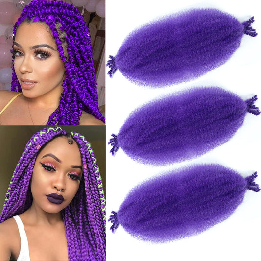 KEPBEAY Afro Twist Hair 12inch Afro Twist Crochet Braiding Hair (12 Inch (Pack of 3), Purple#) …