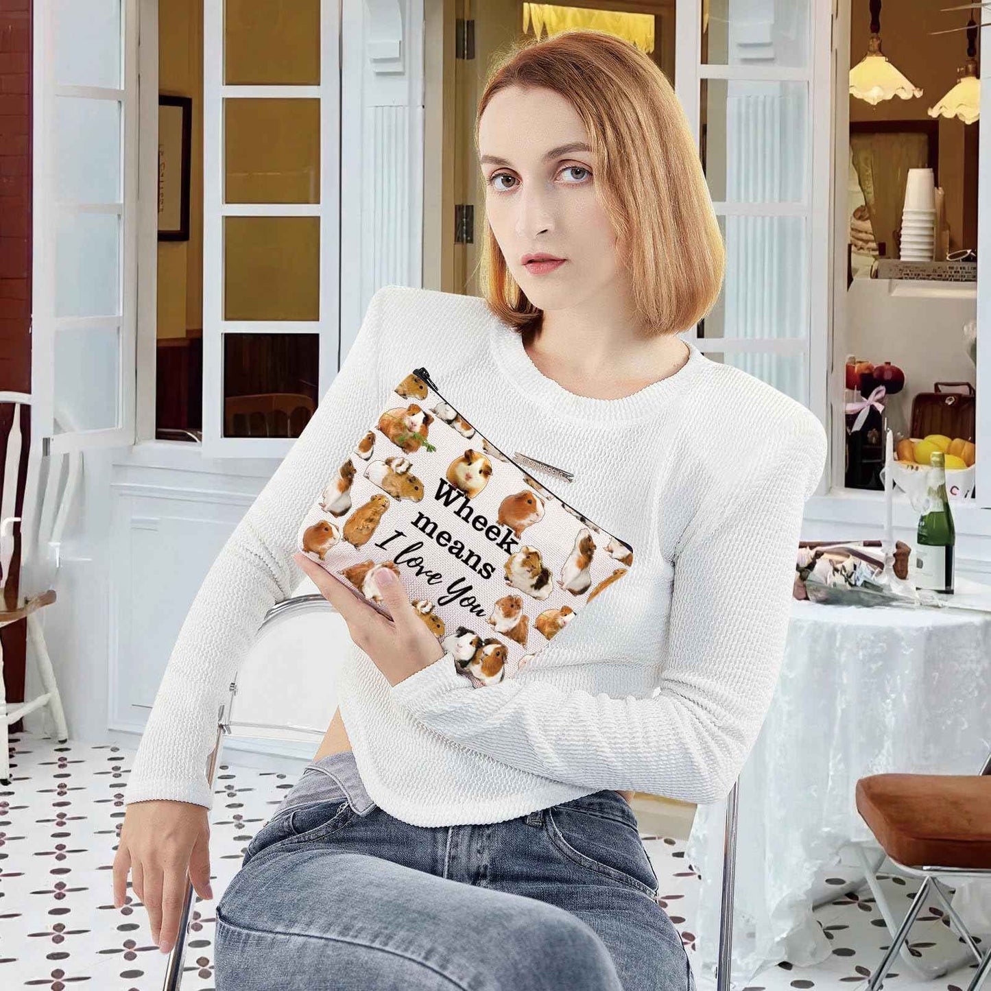 LEVLO Funny Guinea Pig Cosmetic Make Up Bag Guinea Pig Lover Inspired Gift Guinea Pigs Make Me Happy You Not So Much Guinea Pig Makeup Zipper Pouch Bag (Guinea Pigs)