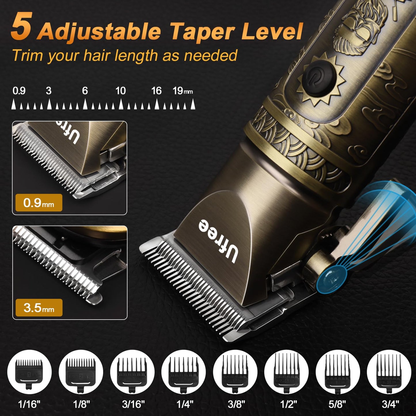 Ufree Hair Clippers for Men Professional, 3 in 1 Beard Trimmer Electric Razor Shavers for Men, Nose Hair Trimmer and Detail Trimmer, Cordless Clippers and Trimmers Set Mens Grooming Kit for Gifts