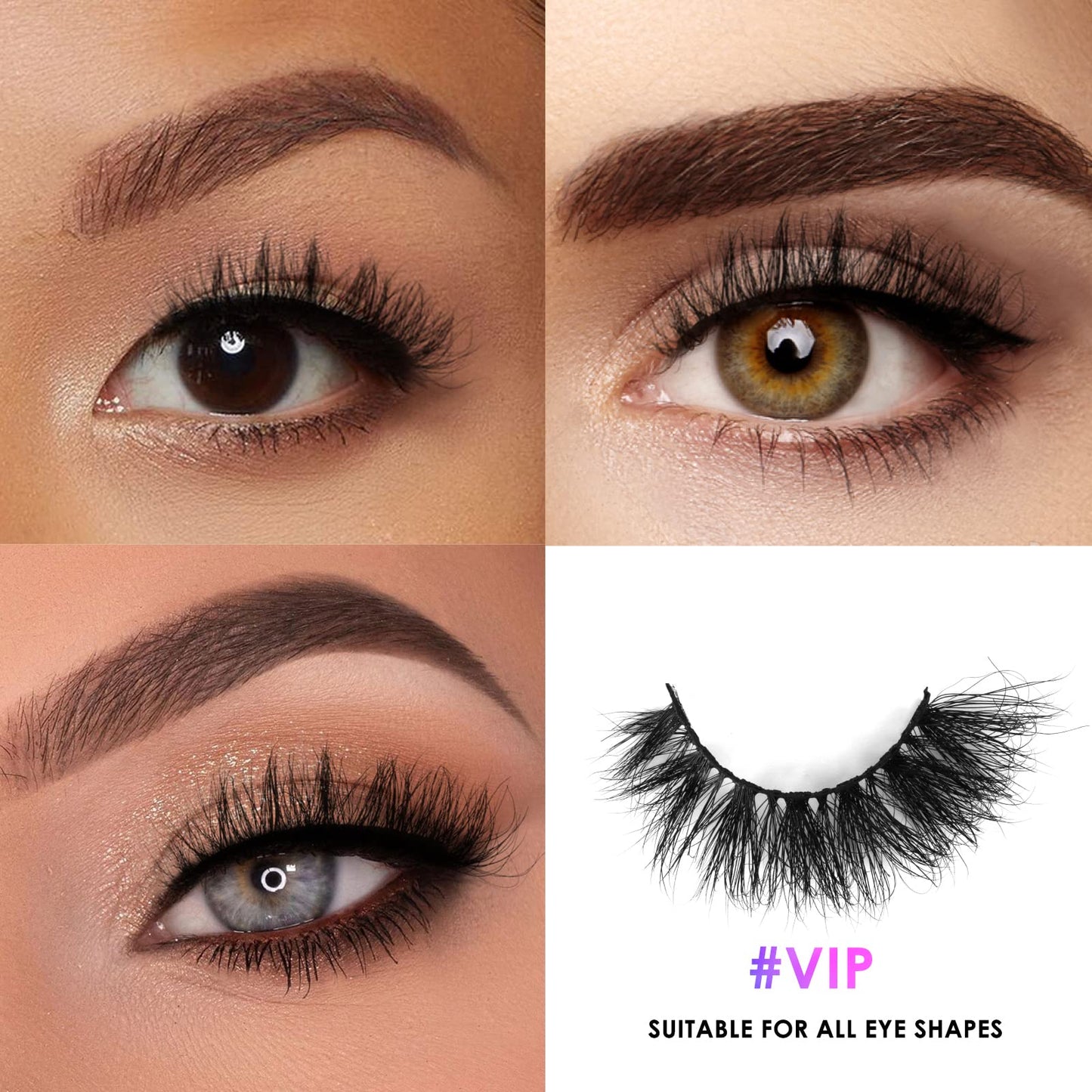 Barbiely 20MM Mink Eyelashes, 3 Pairs 3D Mink Lashes, False Eyelashes Natural Look, Super Fluffy Full Strip Lashes Caat-Eye Mink Lashes, 100% Handmade & Cruelty-Free Fluffy Volume Wispy Lashes(VIP)