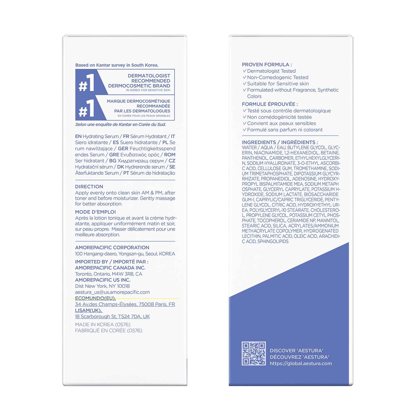 AESTURA ATOBARRIER365 Hydro CERA-HA Face Serum with Ceramide, Hyaluronic Acid, and Niacinamide for Skin Moisture Barrier Repair | Deep Hydration, Suitable for Dry & Sensitive Skin, 30ML / 1.01 fl.oz.