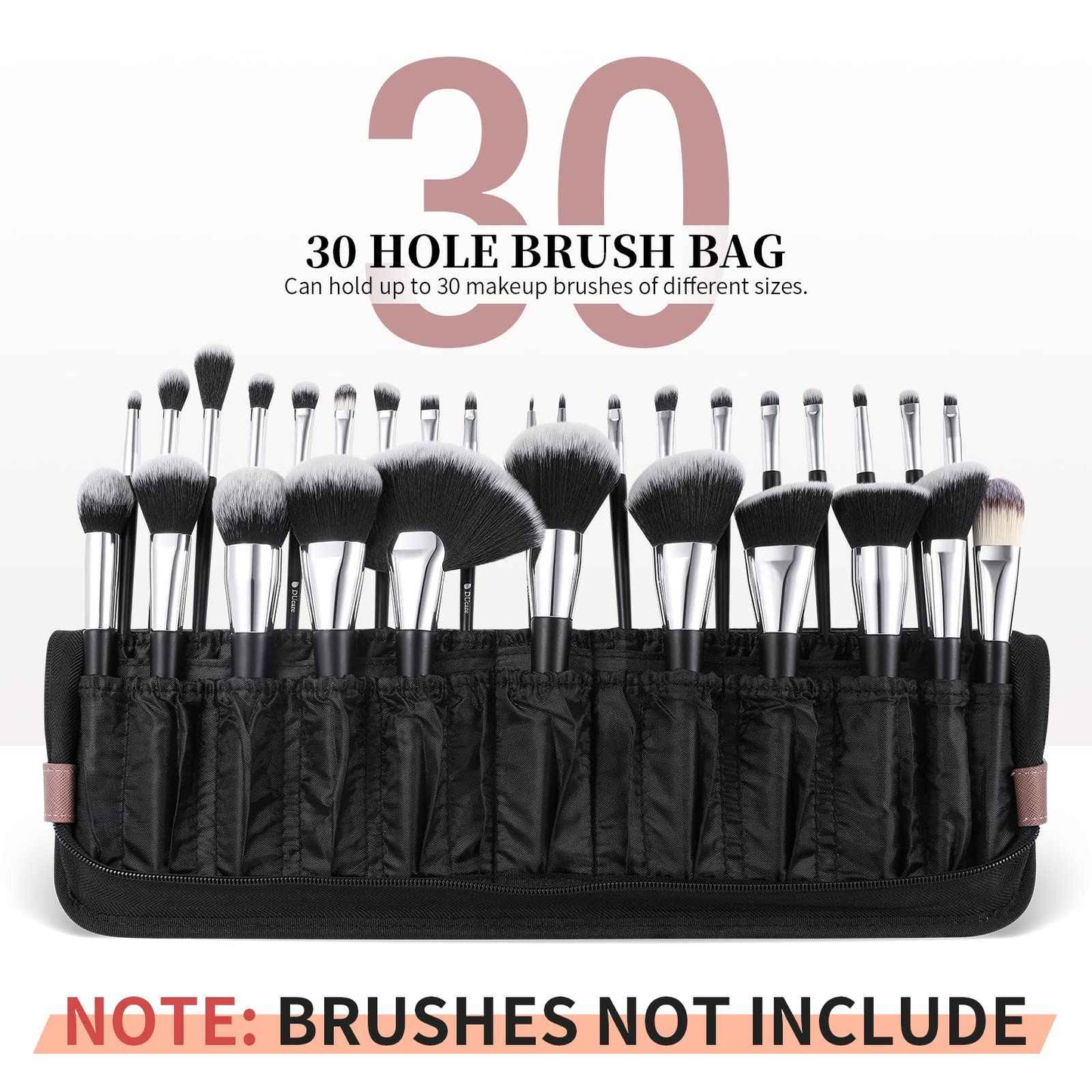 DUcare Makeup Brushes Organizer 30pcs Folding Travel Cases Makeup Brushes Stand-up Cosmetic Bag Artist Storage (only bag)