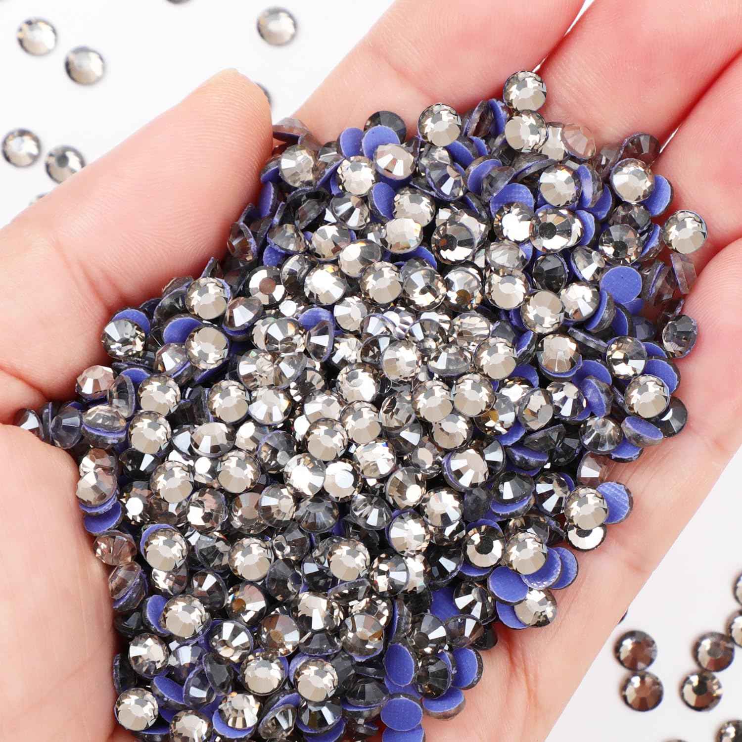 NCB 14400pcs Hotfix Crystal Rhinestones for Clothes Crafts, Hot Fix Bulk Flatback Crystals, Iron on Hotfix for DIY Decoration 100 Gross (Black Diamond, ss20/14400pcs)