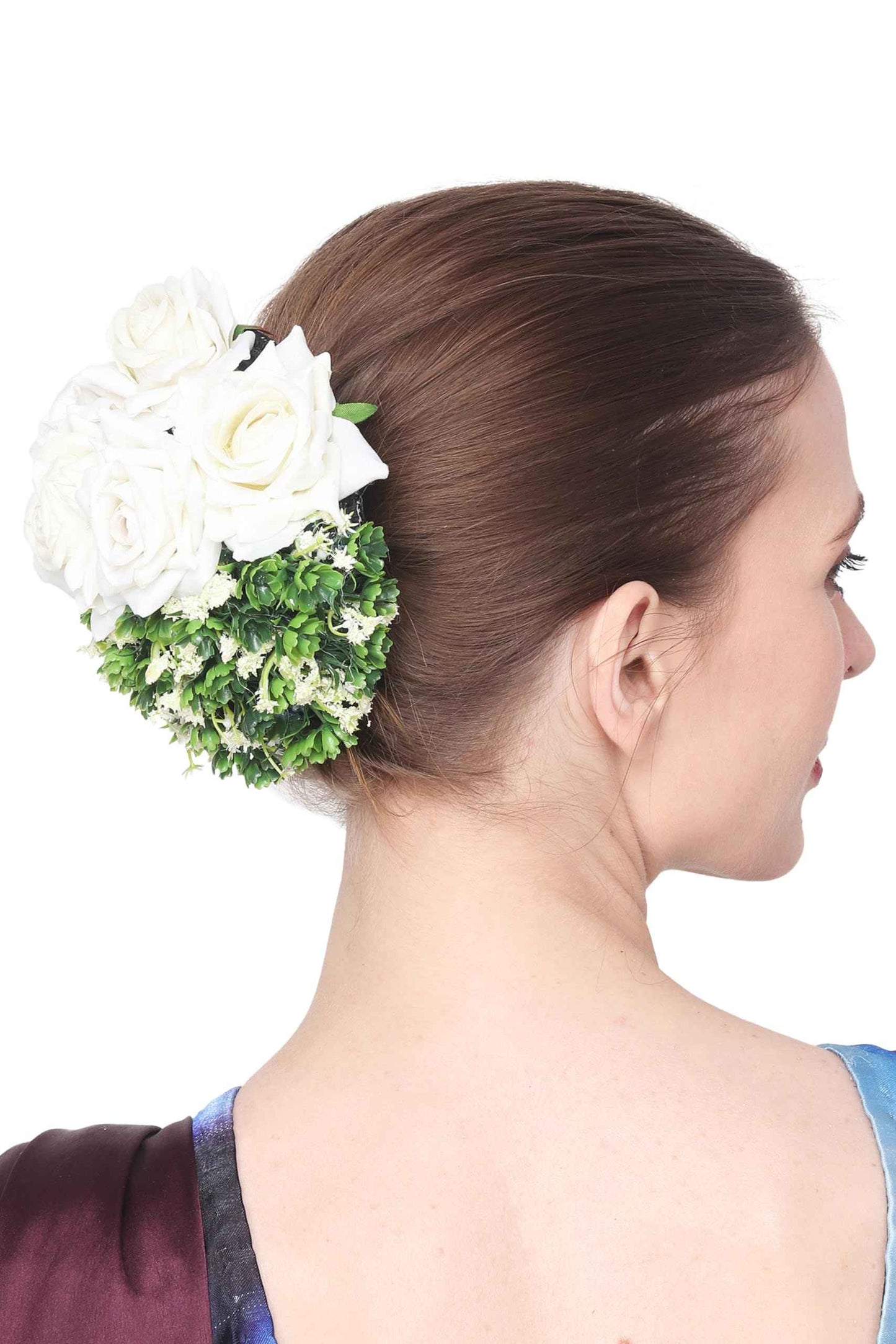 Blooming Artificial Flowers Hair Buns for Wedding, Party, and Other Occassions