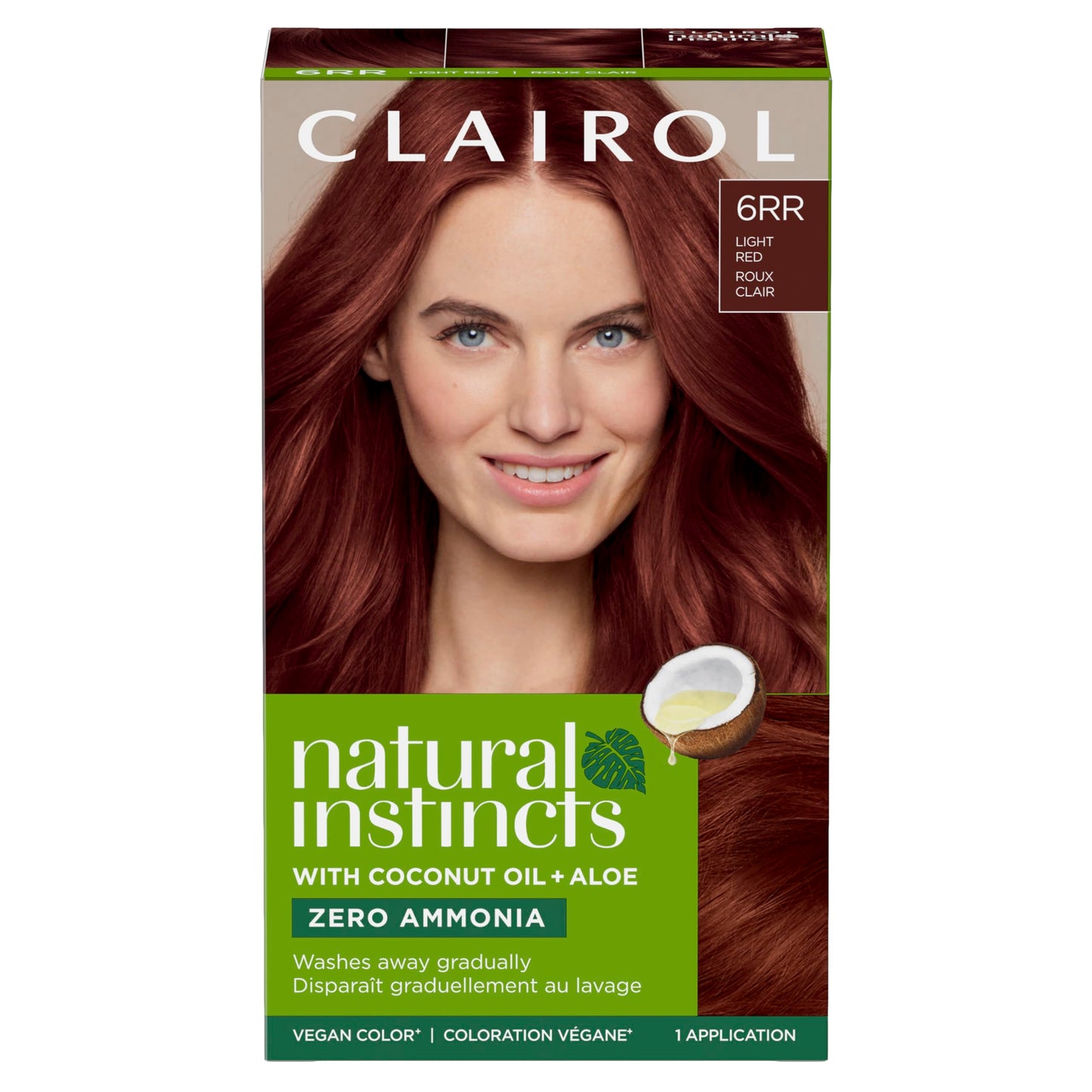 Clairol Natural Instincts Demi-Permanent Hair Dye, 6RR Light Red Hair Color, Pack of 1