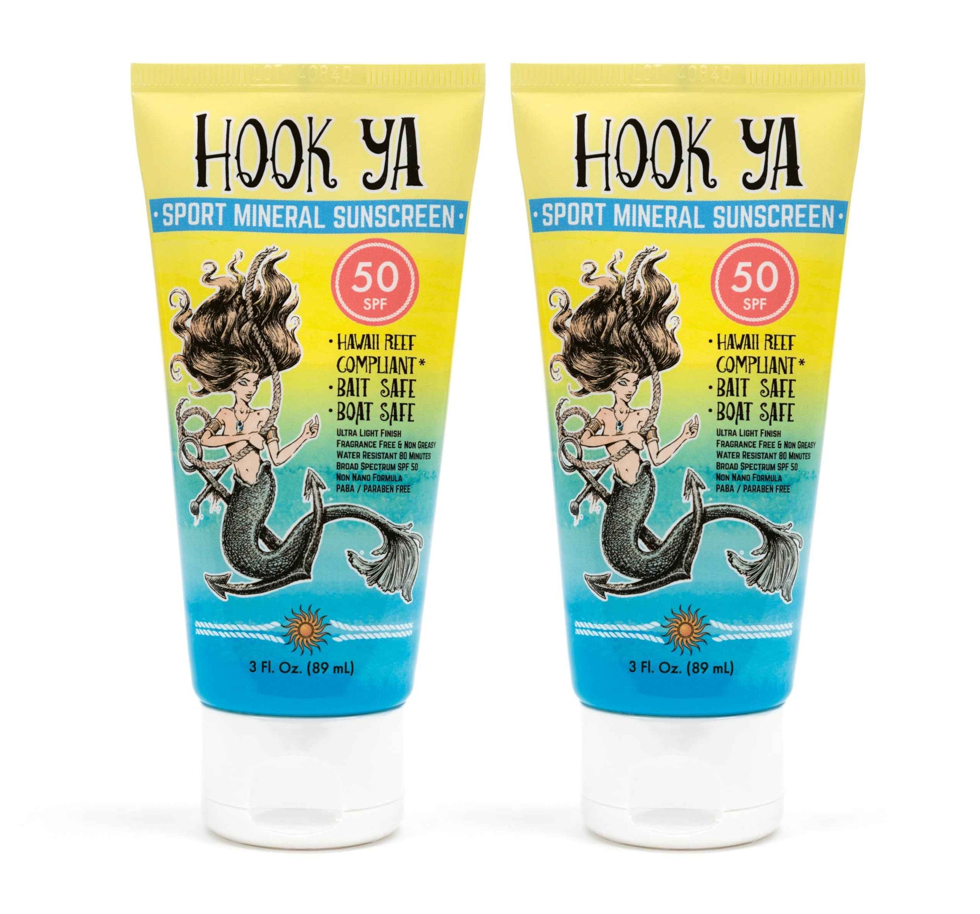 Hawaii Reef Compliant, Non-Nano Mineral Sunscreen 3oz Travel Size, (2) Pack 6oz Total, UVA/UVB Protection, Octinoxate-Oxybenzone Free, No Fragrance, PABA-Paraben free, Made in USA