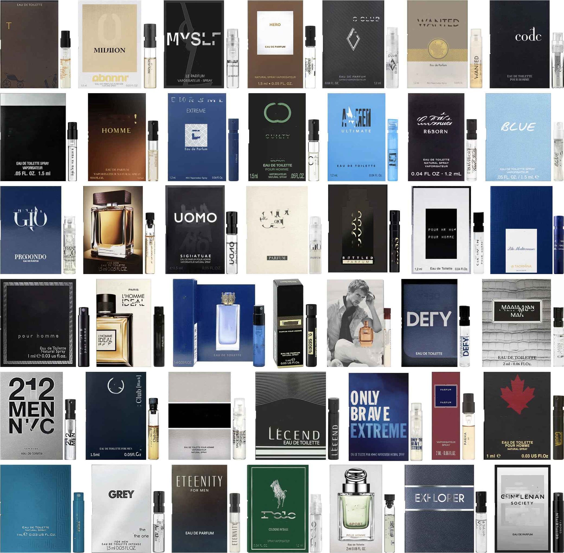 JRoBeauty High End Random Selection Designer Fragrance Cologne Sampler Set for Men - (Pack of 10 Sample Vials)