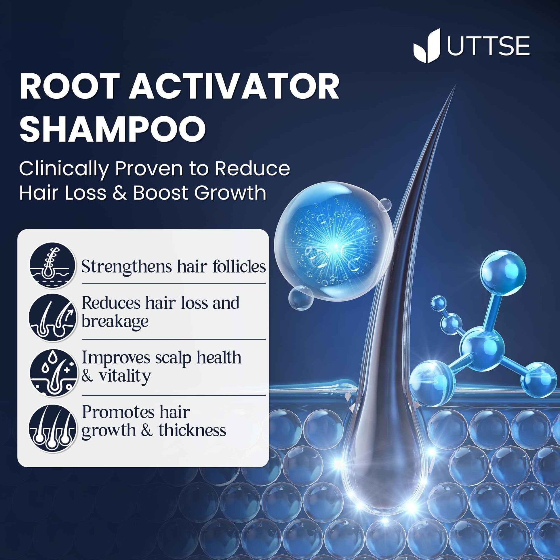 Root Activator Shampoo for Men: Hair Growth Shampoo for Hair Loss and Thinning Hair - 10.1 fl oz / 300 mL