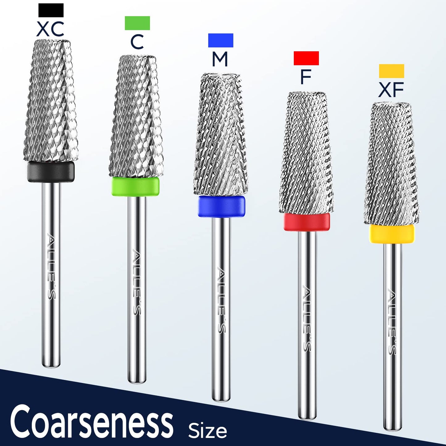 Tungsten Nail Drill Bits 5 in 1 Carbide Nail Drill Bits for Acrylic Hard Gel Cuticle Remove 3/32'' Universal Bits for Efile Nail Drill Machine Manicure Pedicure Salon (Silver Medium Cross Cut)