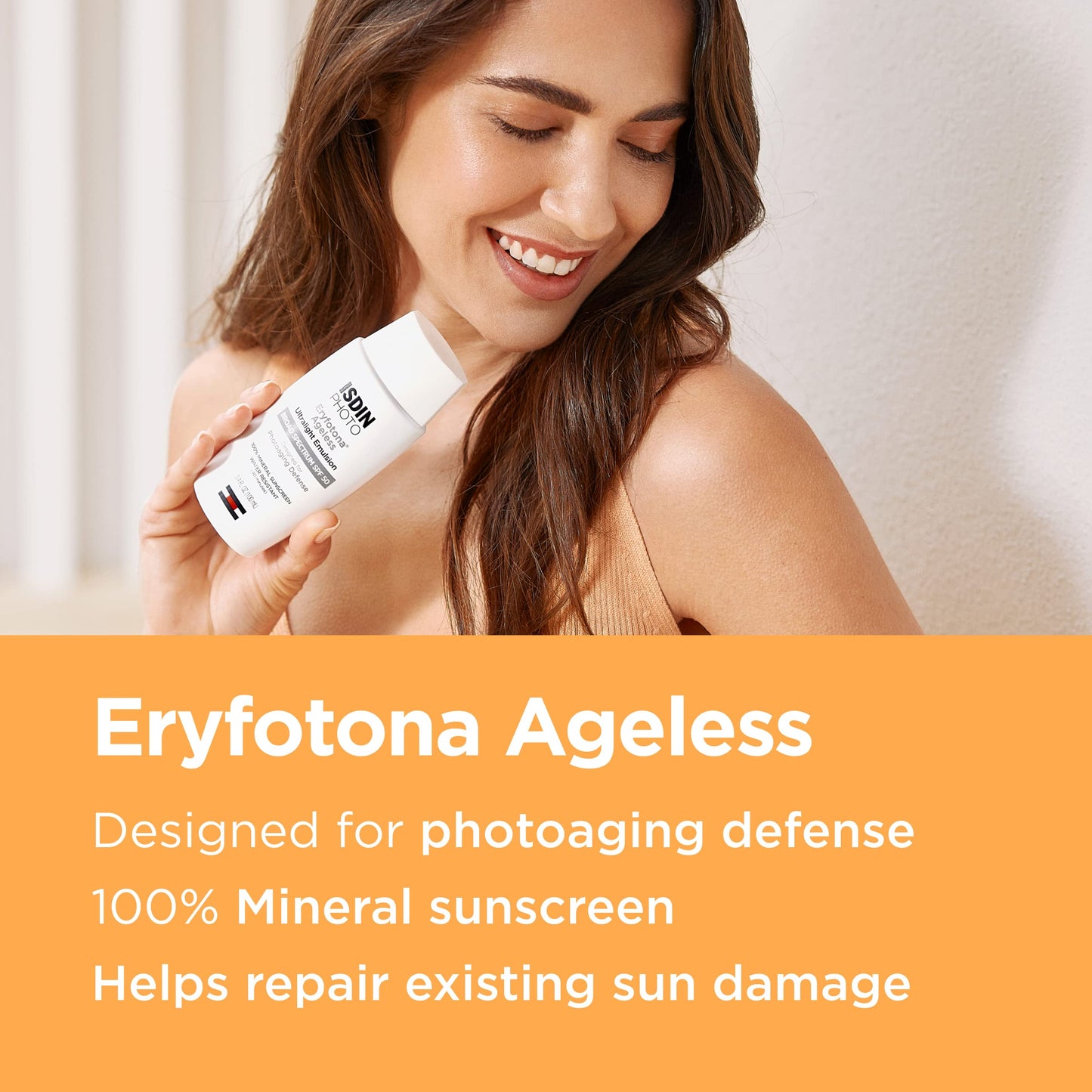 Eryfotona Ageless Sunscreen Zinc Oxide and 100% Mineral Tinted Sunscreen SPF 50+, 3.4 Fl Oz