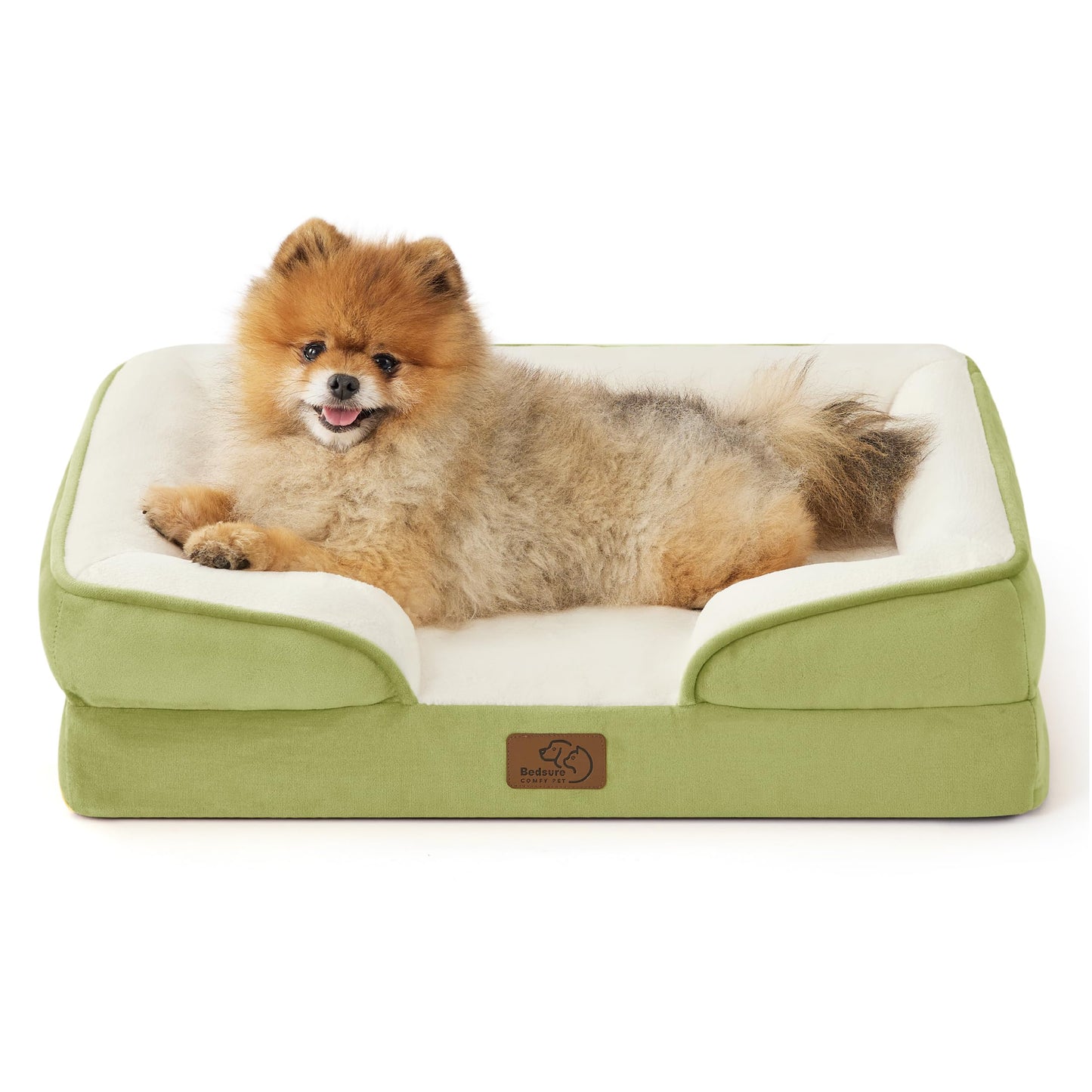 Bedsure Small Orthopedic Dog Bed - Washable Bolster Dog Sofa Beds for Small Dogs, Supportive Foam Pet Couch Bed with Removable Washable Cover, Waterproof Lining and Nonskid Bottom Couch, Lint