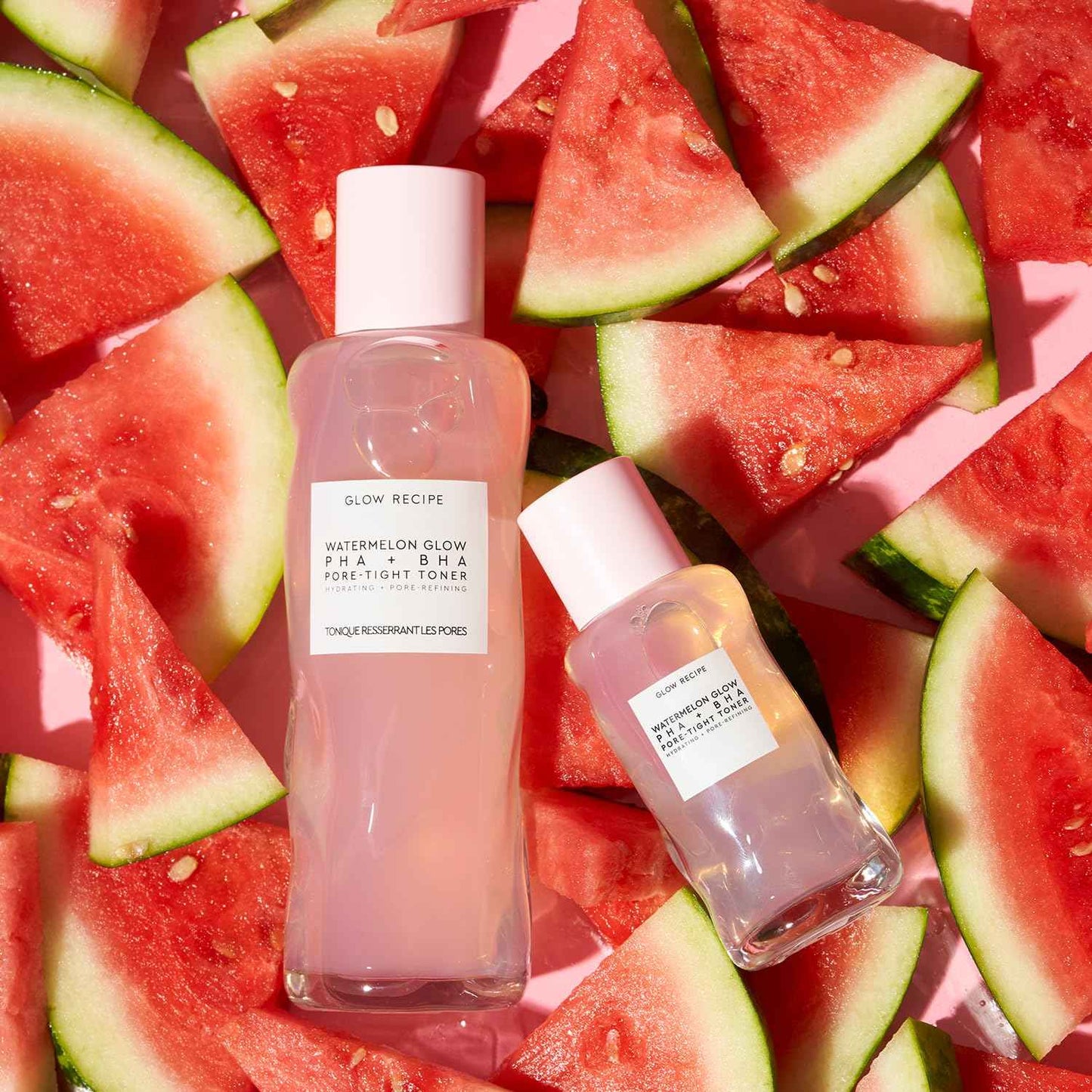 Glow Recipe Mini Niacinamide Dew Drops Facial Serum & Illuminating Makeup Primer (15 ml) + Mini Watermelon Glow PHA + BHA Facial Toner & Pore Minimizer with Hyaluronic Acid (40 ml)