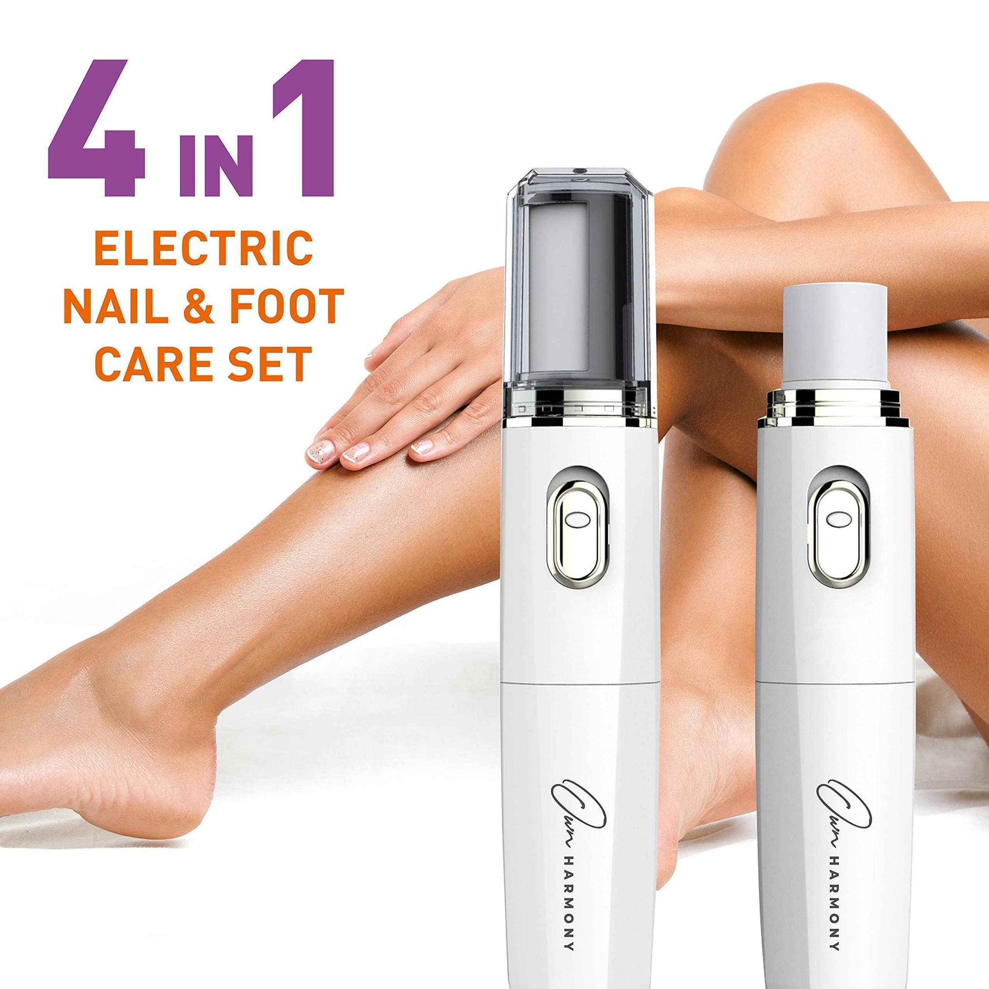 Own Harmony Electric Nail Buffer with Callus Remover Foot Care and 12 Rollers Bundle: Manicure Pedicure Tools Shine Kit - Best Electronic Mani Pedi Polisher Set to Buff, Polish, File Thick Toenails
