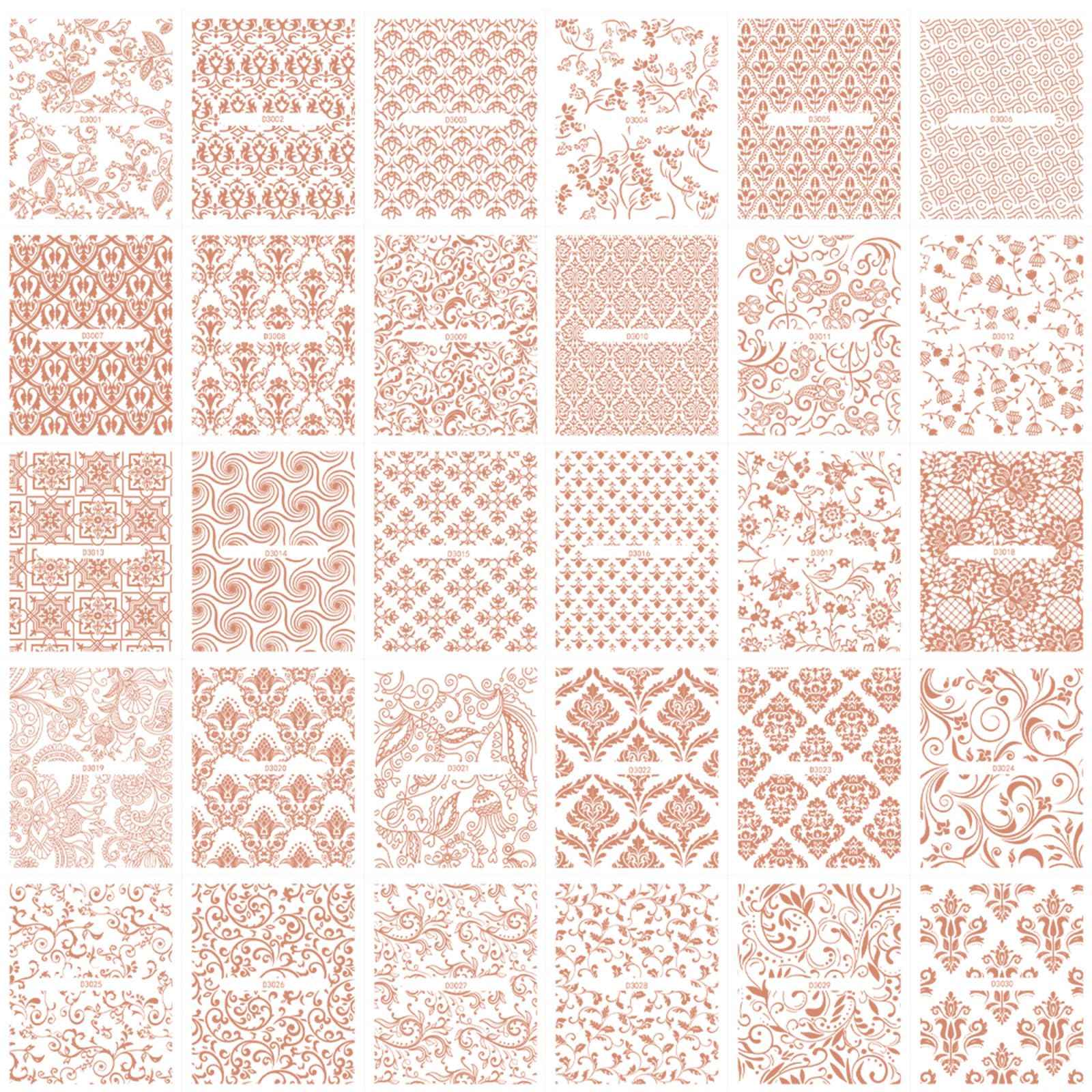 BTBT ARTCharms 30 Sheets Nail Stickers for Nail Art Rose Gold Noble Design Nail Charms Accessories 3D Self Adhesive Nail Decals for Women Girls DIY Nail Art Supplies