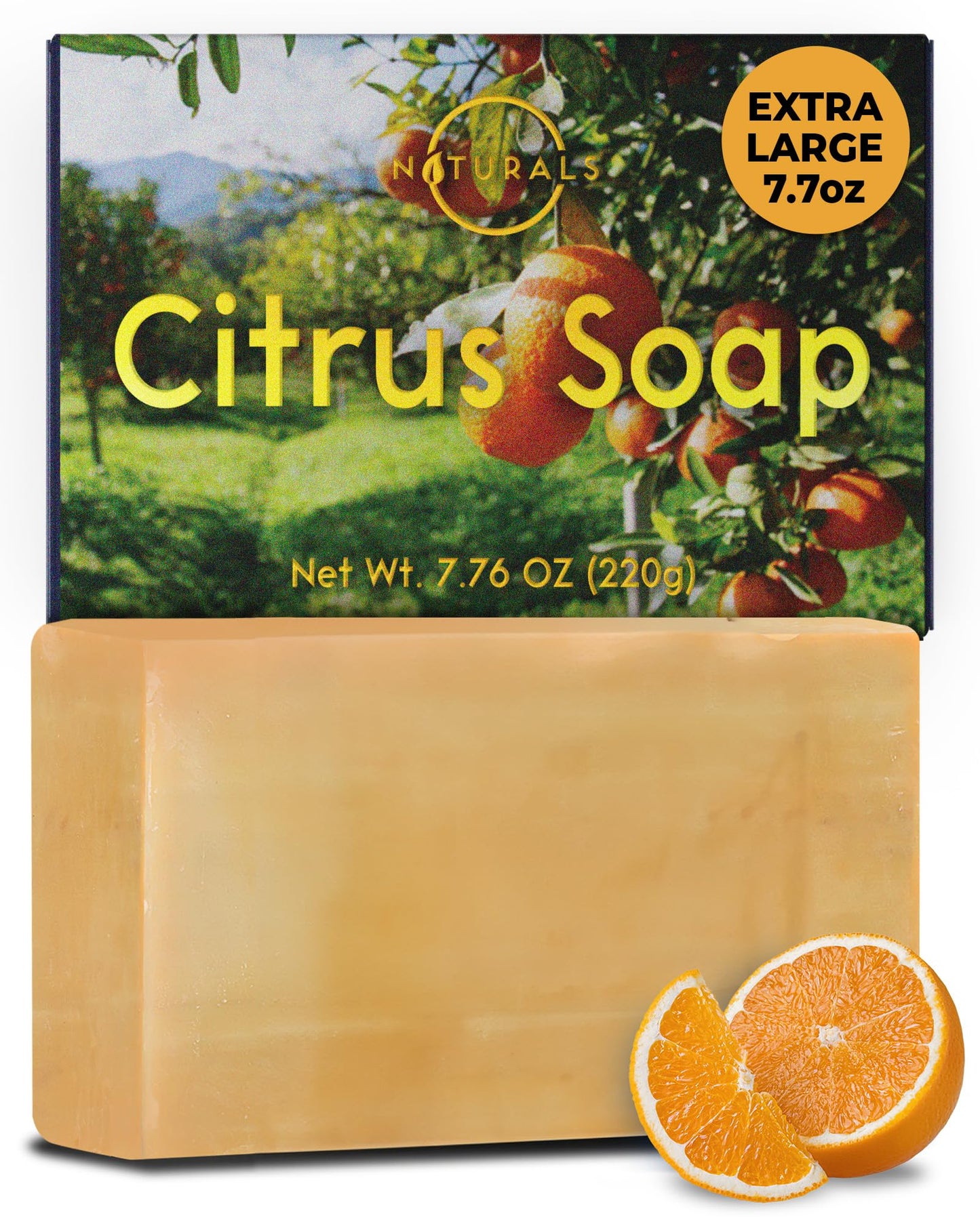 O Naturals Citrus Men's Soap Bar - Exfoliating, All Natural, Unisex, 7.76 oz