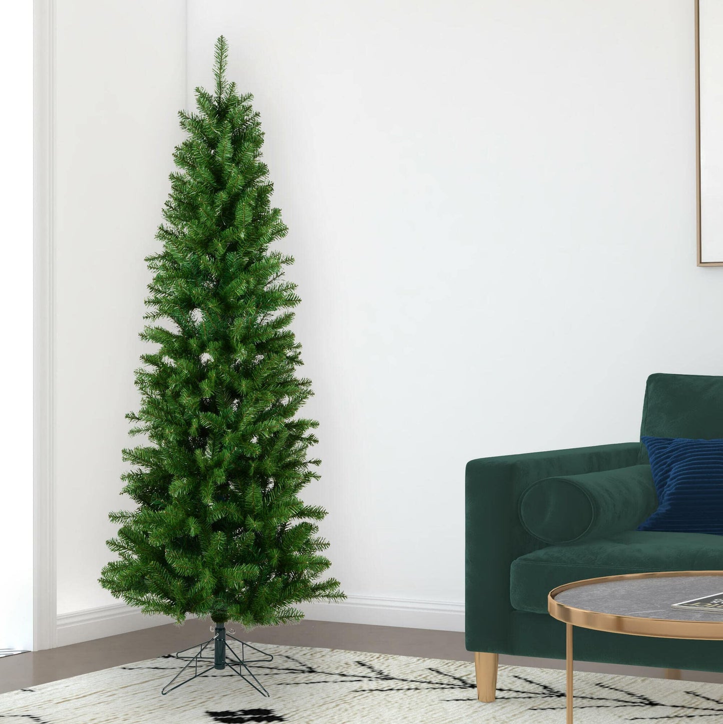 Vickerman 5.5' Salem Pencil Pine Artificial Christmas Tree - Unlit - Faux Christmas Tree - Seasonal Indoor Home Decor - Reliable and Durable - Skinny Christmas Tree