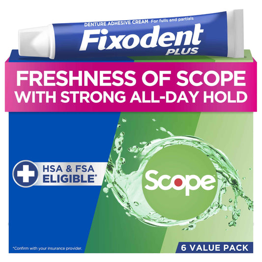 Fixodent Control Denture Adhesive Cream Plus Scope Flavor, 2 Oz (Pack of 4)