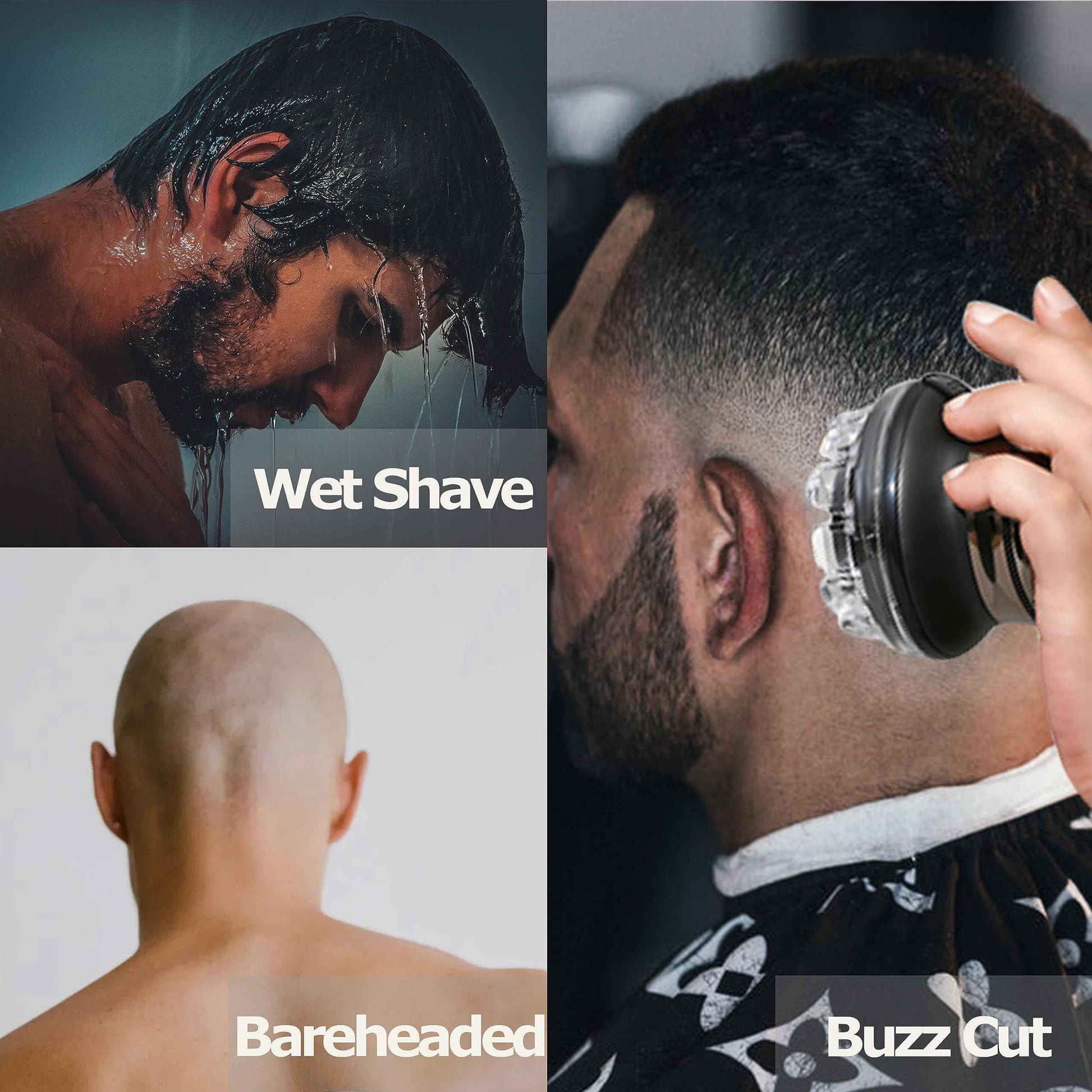 KEMEI Professional Hair Clippers for Men, Automatic Circular Hair Trimmer, Cordless Self-Haircut Kit with LED Display, KM-887 Silvery