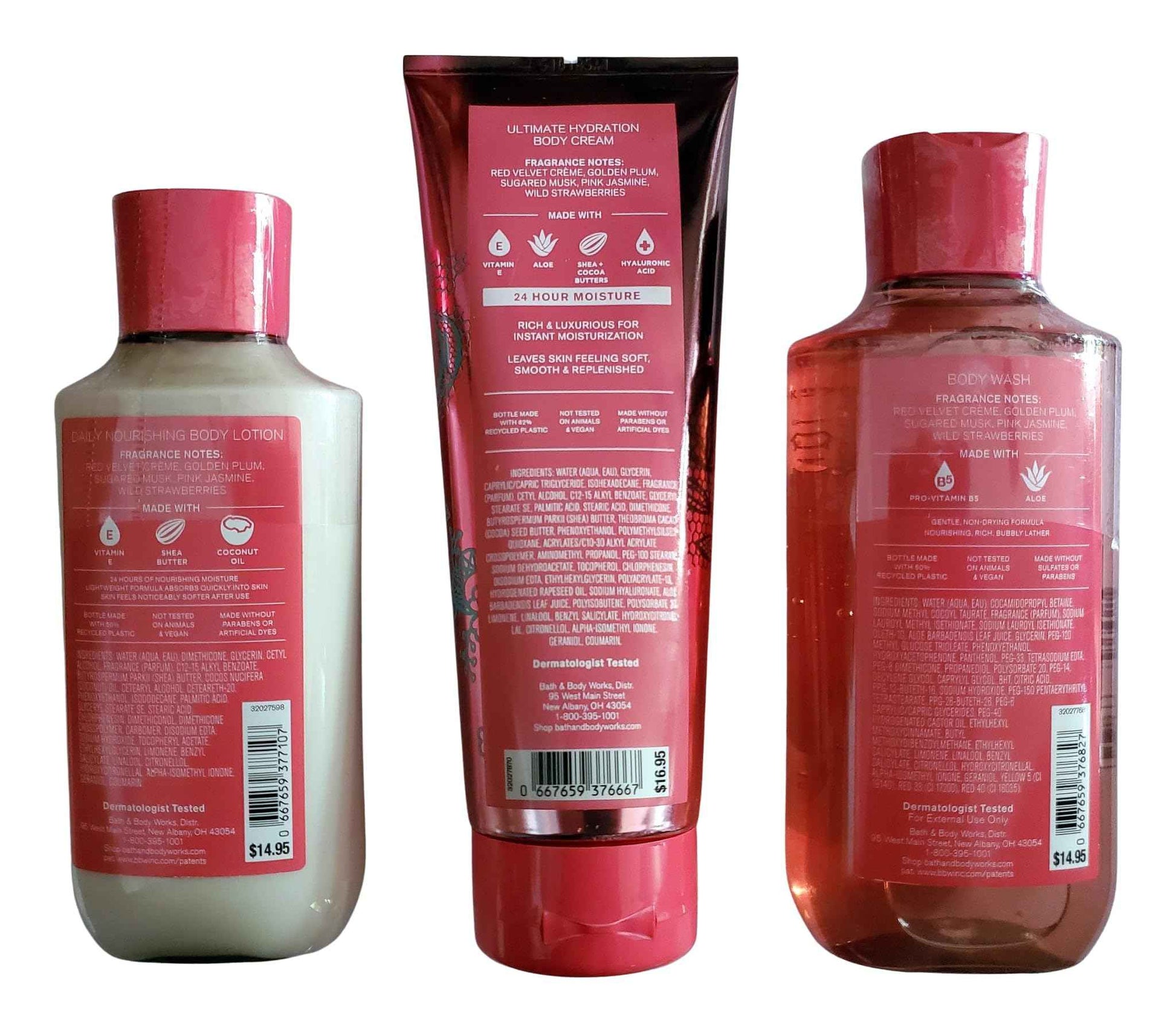 Bundle Pack Bath Body Works VELVET SUGAR Body Lotion, Body Cream & Shower Gel TRIO Pack