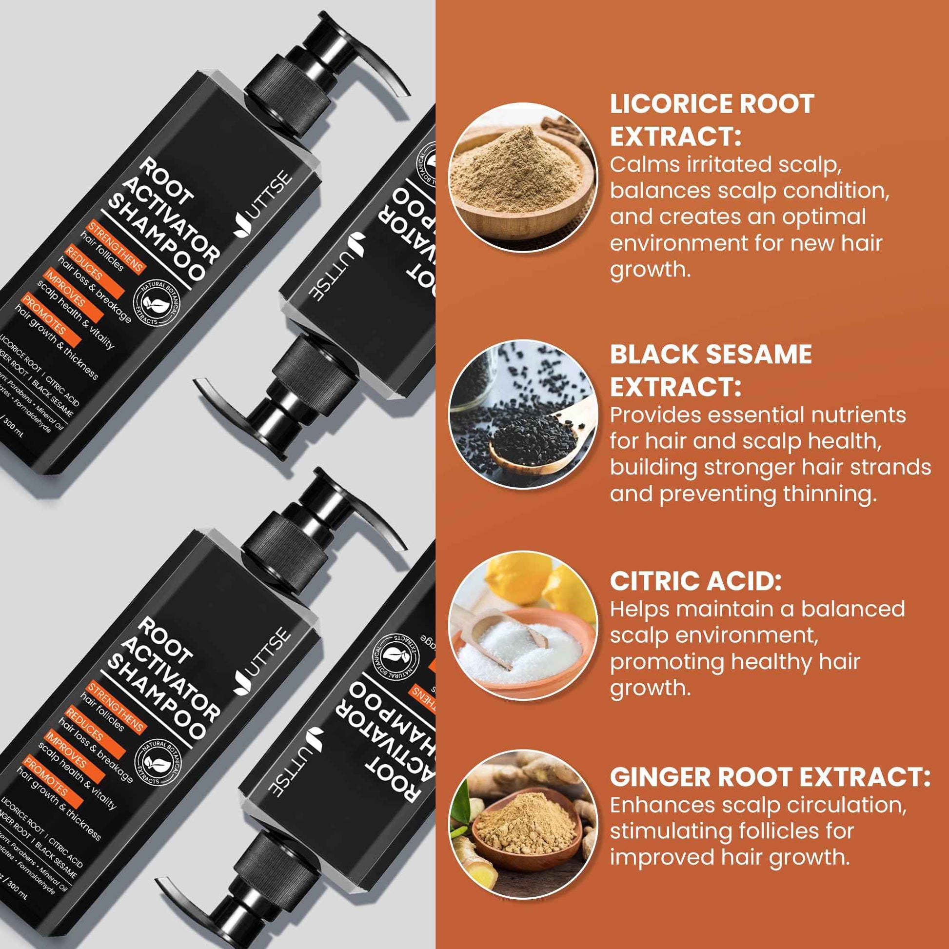 Root Activator Shampoo for Men: Hair Growth Shampoo for Hair Loss and Thinning Hair - 10.1 fl oz / 300 mL