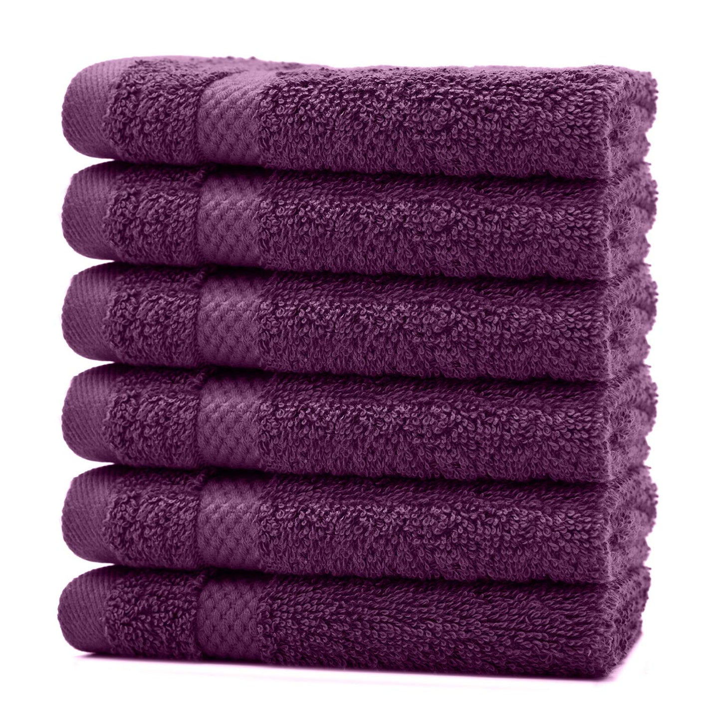 DAN RIVER 100% Cotton Face Towels 12 Pack - Premium Quality Washcloths Highly Absorbent Towels for Bathroom, Spa, Gym - Quick Dry Essential for Daily Use 12x12 in, 600 GSM – Purple Passion