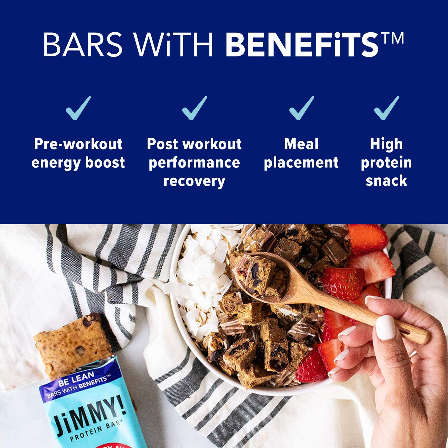 JiMMY'S! Functional Keto Protein Bar - Chocolate Strawberry Nut - 12 pack - Low Net Carb Count, Keto Friendly, Low Sugar, Gluten Free, High Protein Snack