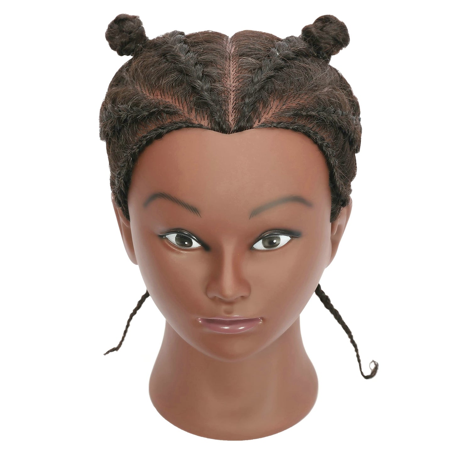 LOHXINHAIR Kinky Curly Real 100% Human Hair Mannequin Head Manikin Cosmetology Doll Training Head with Stand for Hairdresser Practice Braiding Styling Bleaching Dyeing Cutting Updos