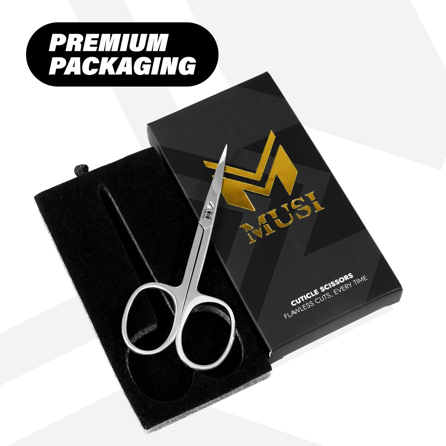 Cuticle Scissors Extra Fine Curved - 3.5” Stainless Steel Grooming Nail Scissors for Women and Men - Small Manicure Beauty Scissors for Toenails, Fingernails, Eyebrows, Facial Hair, Cuticles, Dry Skin