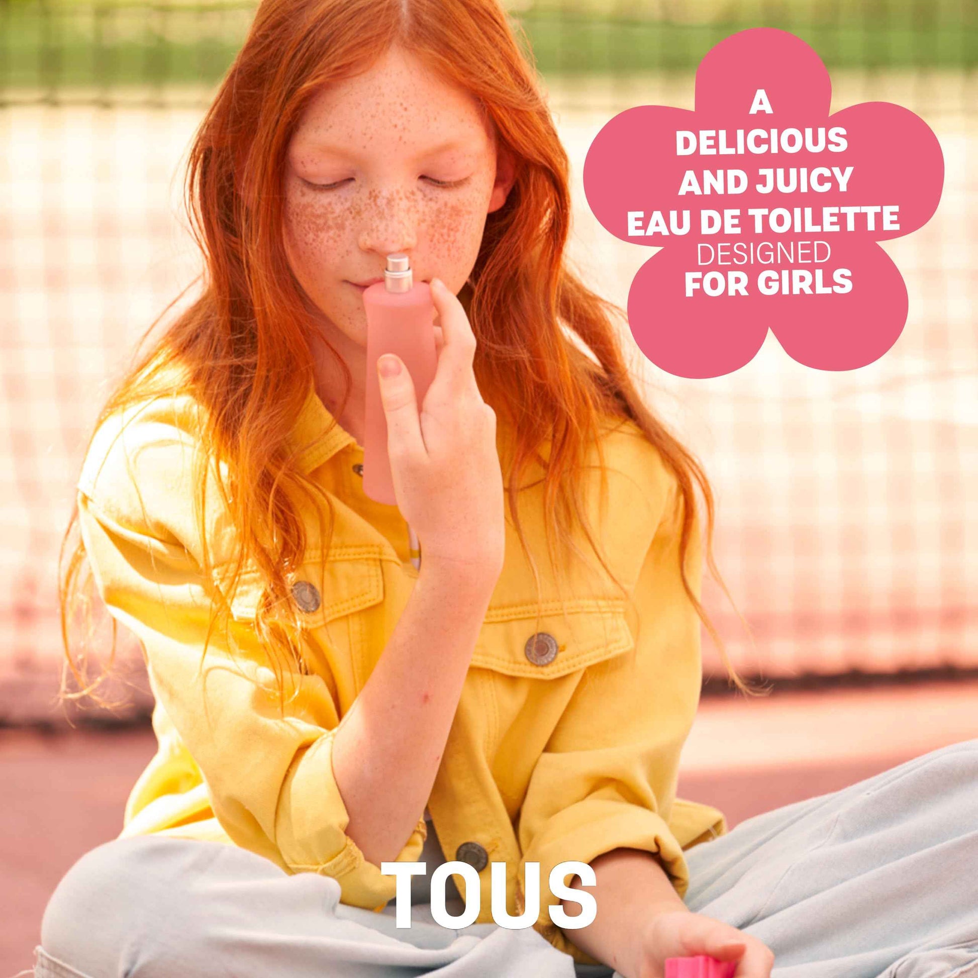TOUS Kids Girl Eau de Toilette Spray, Floral Fresh Scent, Gentle on Girls' Sensitive Skin. Ideal for Everyday Use, With Notes of Apricot, Coconut Water, Musk, and Vanilla Ice Cream, 3.4 Fl Oz