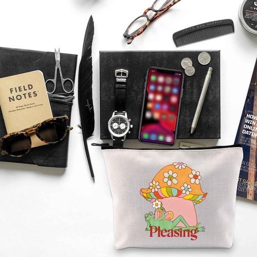 BLUPARK Singer Inspired Makeup Bag - Funny Music Fan Gift Zipper Pouch (Frog and Mushroom)