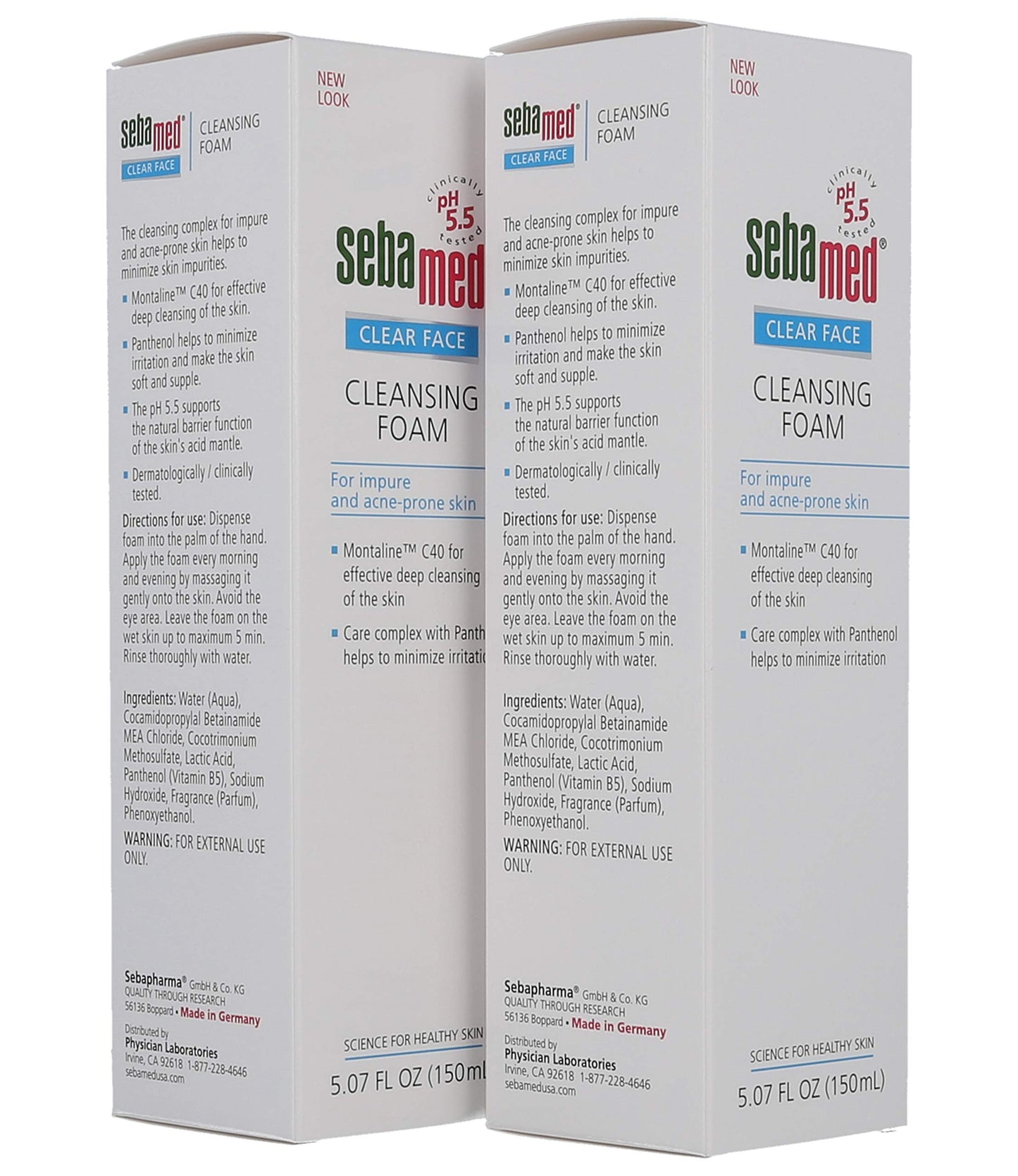 Sebamed Clear Face Cleansing Foam Gentle Face Wash for Impure Oily and Acne-prone Skin 5.07 Fluid Ounces (Pack of 2)