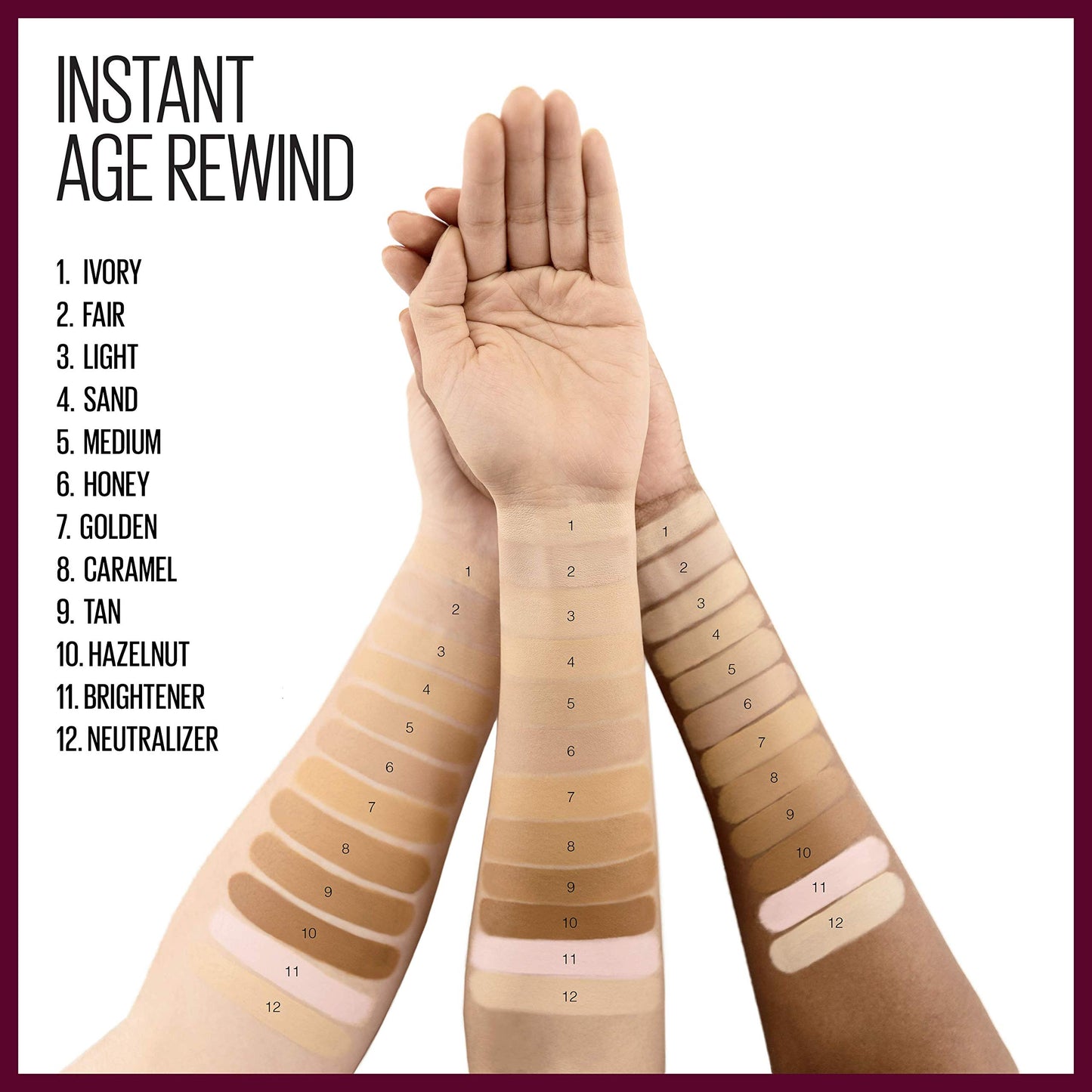 Maybelline Instant Age Rewind Eraser Dark Circles Treatment Multi-Use Concealer, Ivory, 0.2 Fl Oz (Pack of 2)