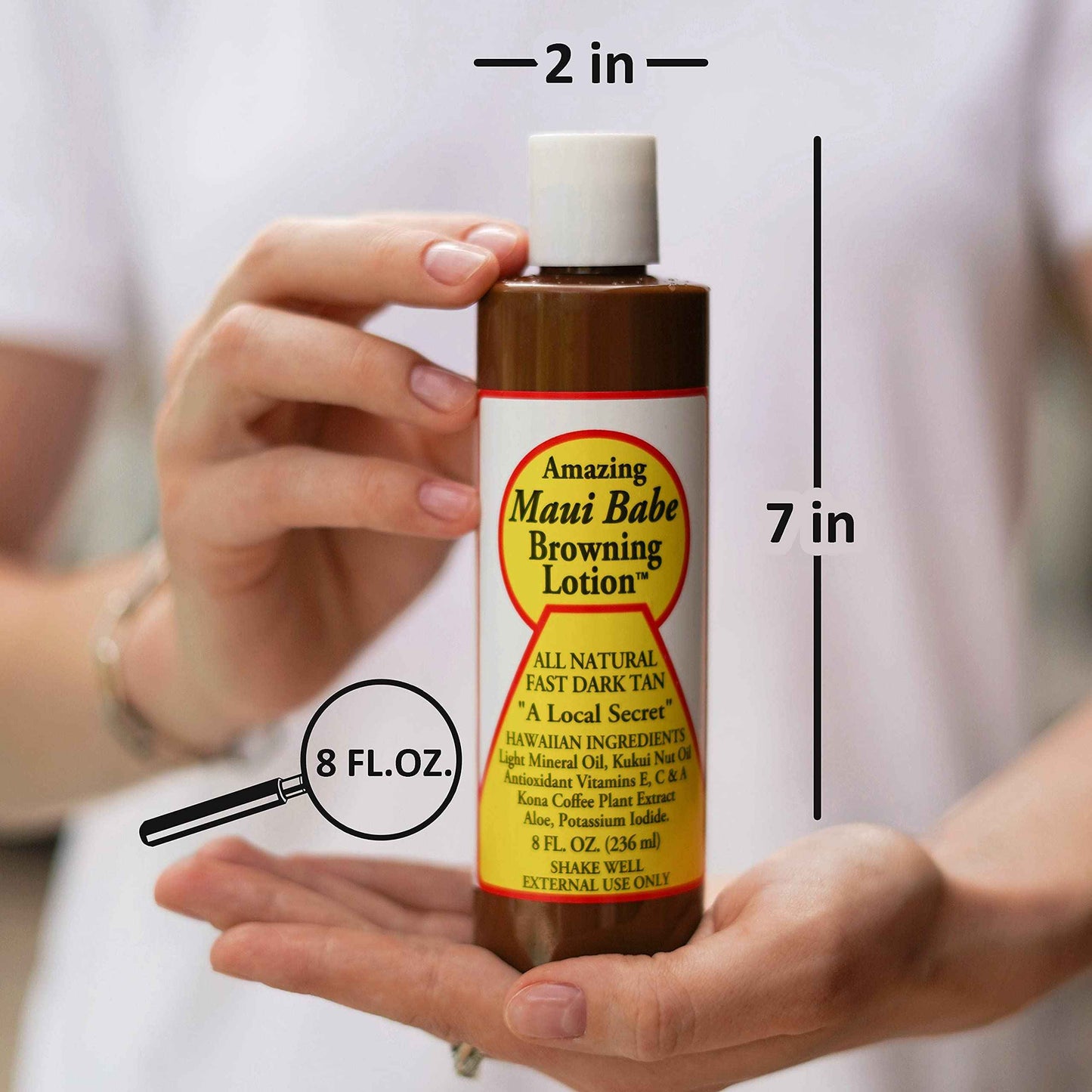 Maui Babe Browning Lotion 8oz with Ecoholid Travel Bag – Suntan Lotion for Outdoor or Indoor Tanning Bed (1 Pack)