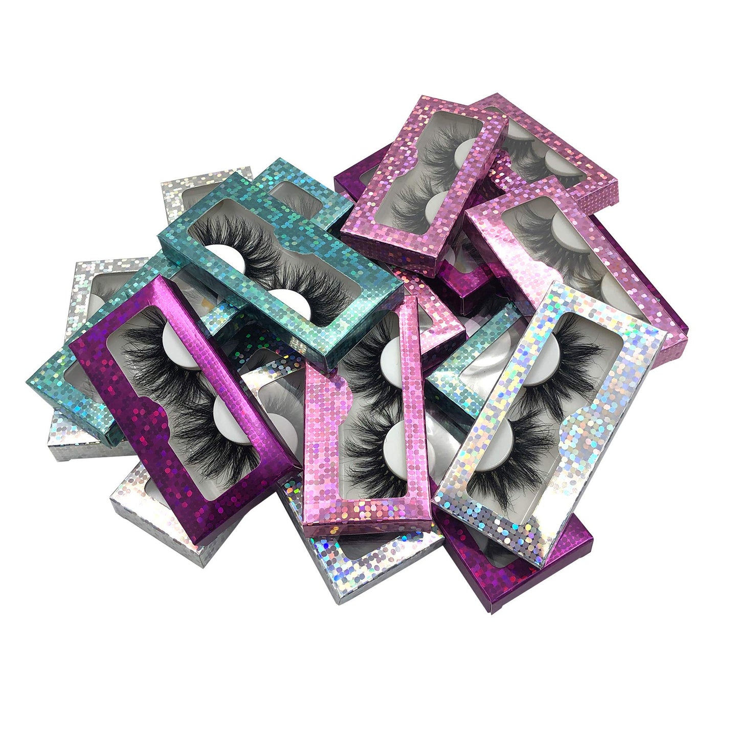 Mikiwi 20 Pack 25mm False Eyelashes, Real Mink, Handmade Full Strip, Cruelty Free, Dramatic 3D Lashes, Black, 20 Pairs