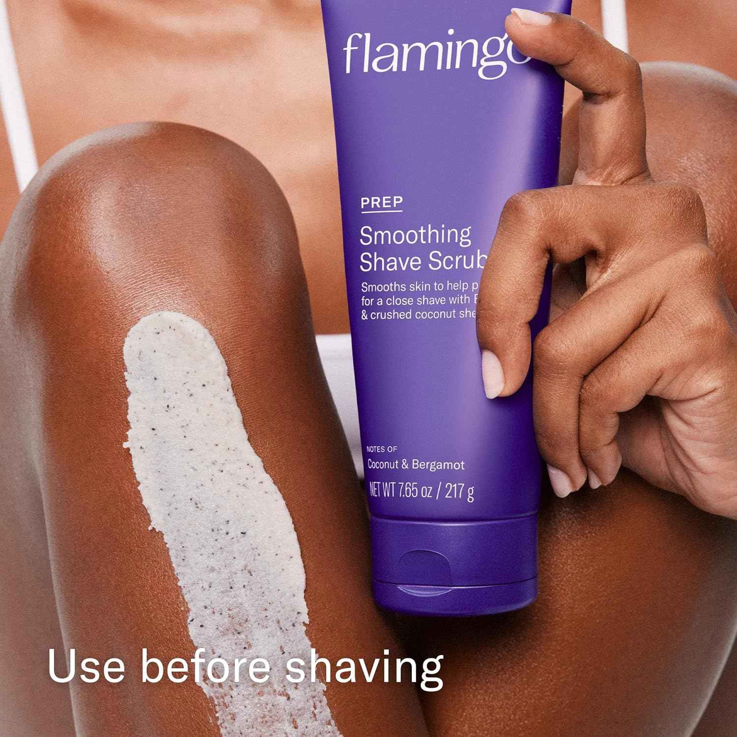 Flamingo 3-Step Shaving Set for Women - Smoothing Prep Scrub, Nourishing Shave Oil, and Soothing Post Shaving Serum - Glow Shave Collection