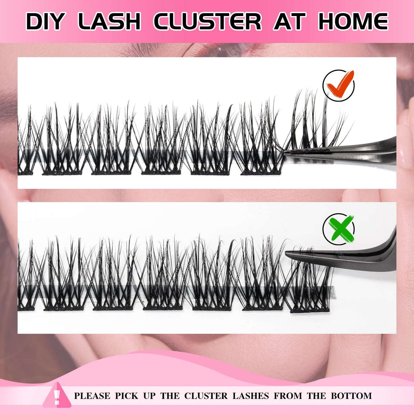 Lash Clusters, DIY Eyelash Extension 72 Pcs, 10-12-14-16mm Mix D Curl Cluster Lashes, Reusable Individual Lashes Cluster at Home (F21 MIX 10-16mm)