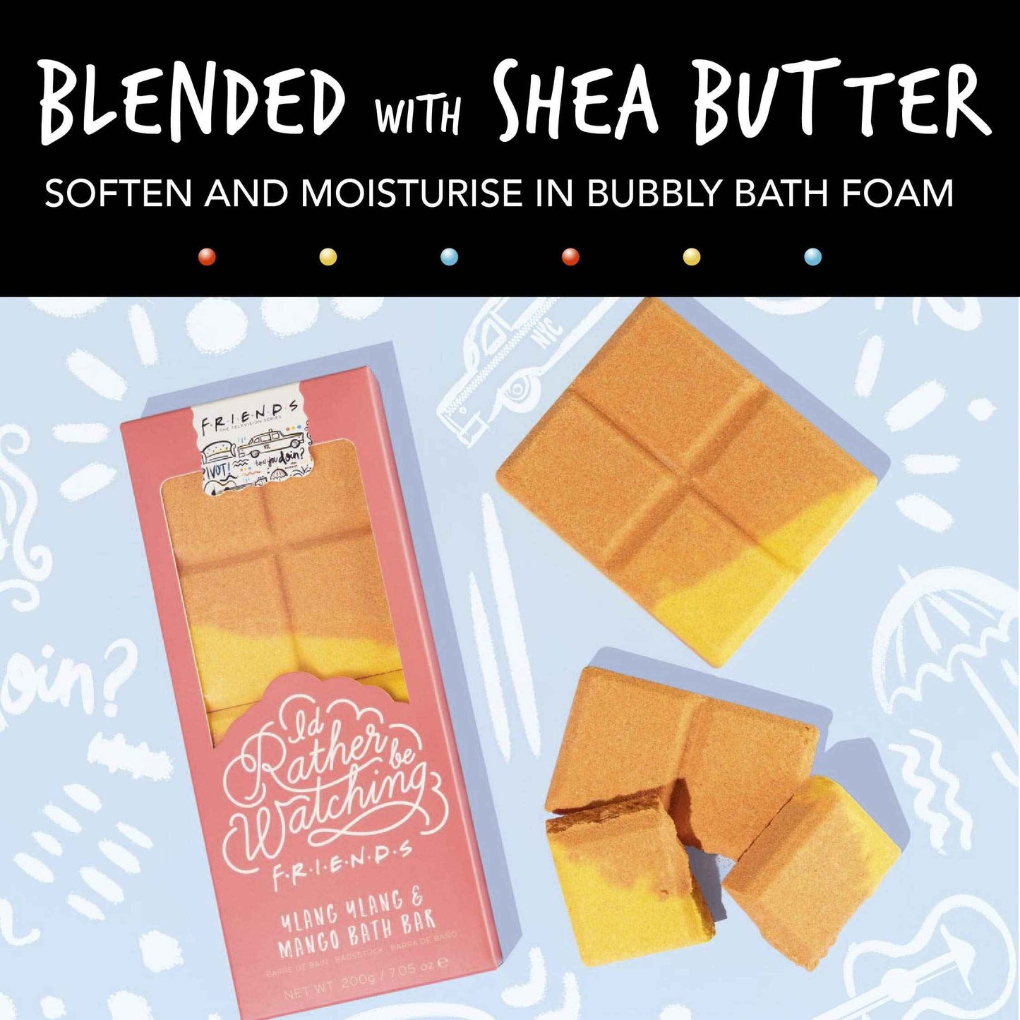 Friends TV Show I'd Rather Be Watching Friends Bath Bar - Ylang Ylang and Mango Scented