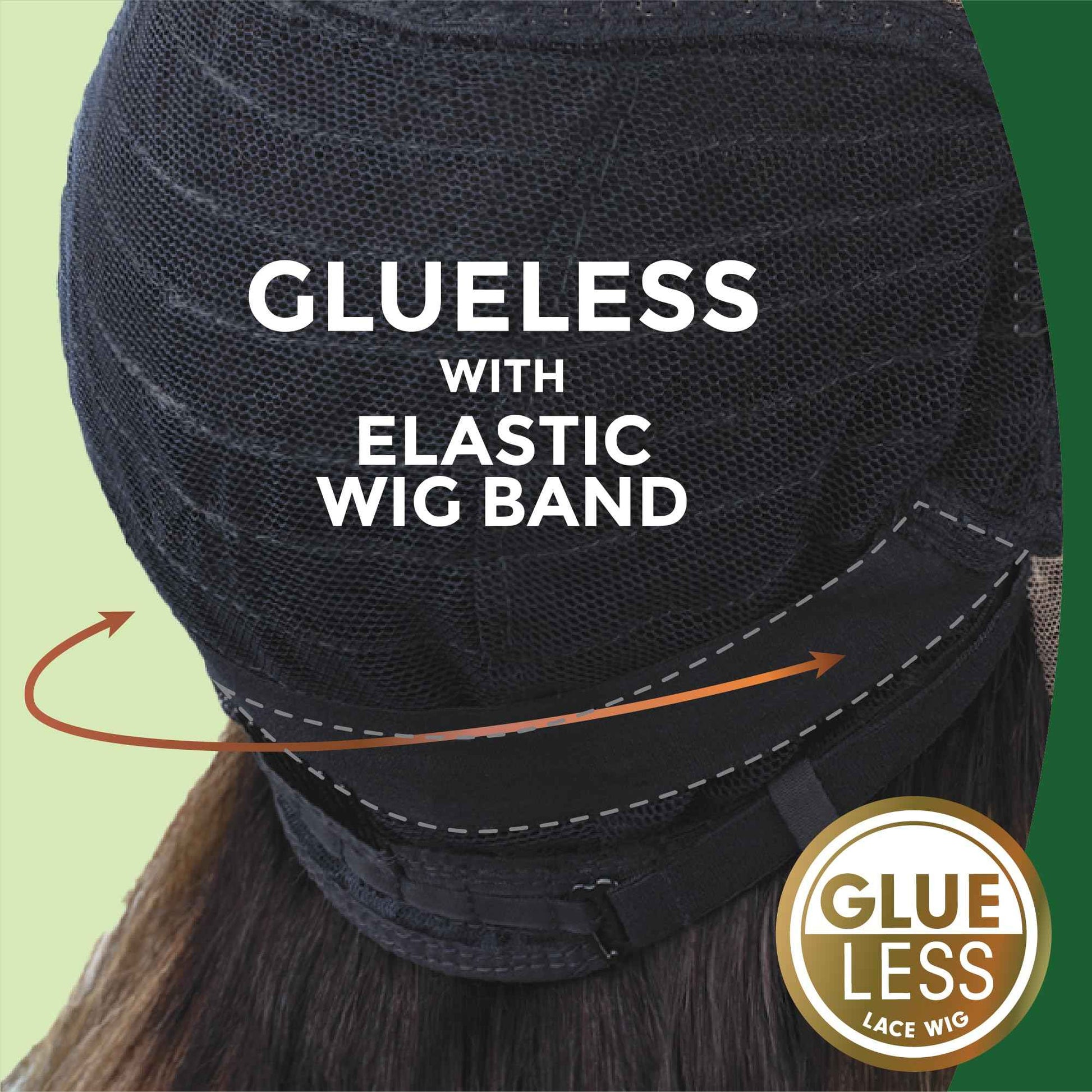 Sensationnel Chicbob Lace Frontwig - Lob Unit 7 Face Framing Glueless Wig Wide 5 Inch Deep Part Synthetic Preplucked Hairline (1B OFFBLACK)