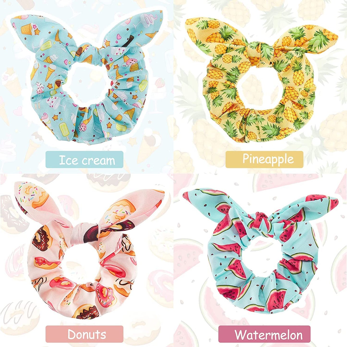 16 Pieces Cute Hair Scrunchies Kawaii Colorful Hair Scrunchies Cute Unicorn Rainbow Mermaid Dog Printing Hair Scrunchy Ponytail Holder Hair Ties Accessories for Women and Girls (Cute Style)