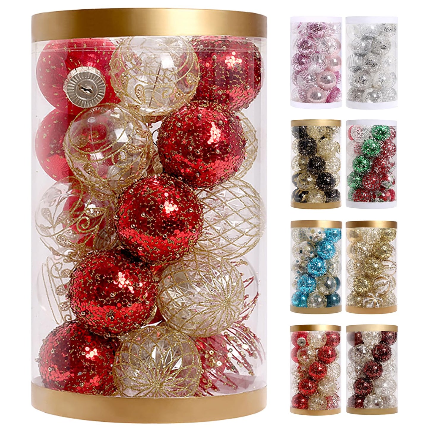 JEKOSEN Christmas Balls Ornaments 25PCS for Christmas Tree Ornaments 2.36" Shatterproof Christmas Tree Decorations with Red Gold Christmas Ornament